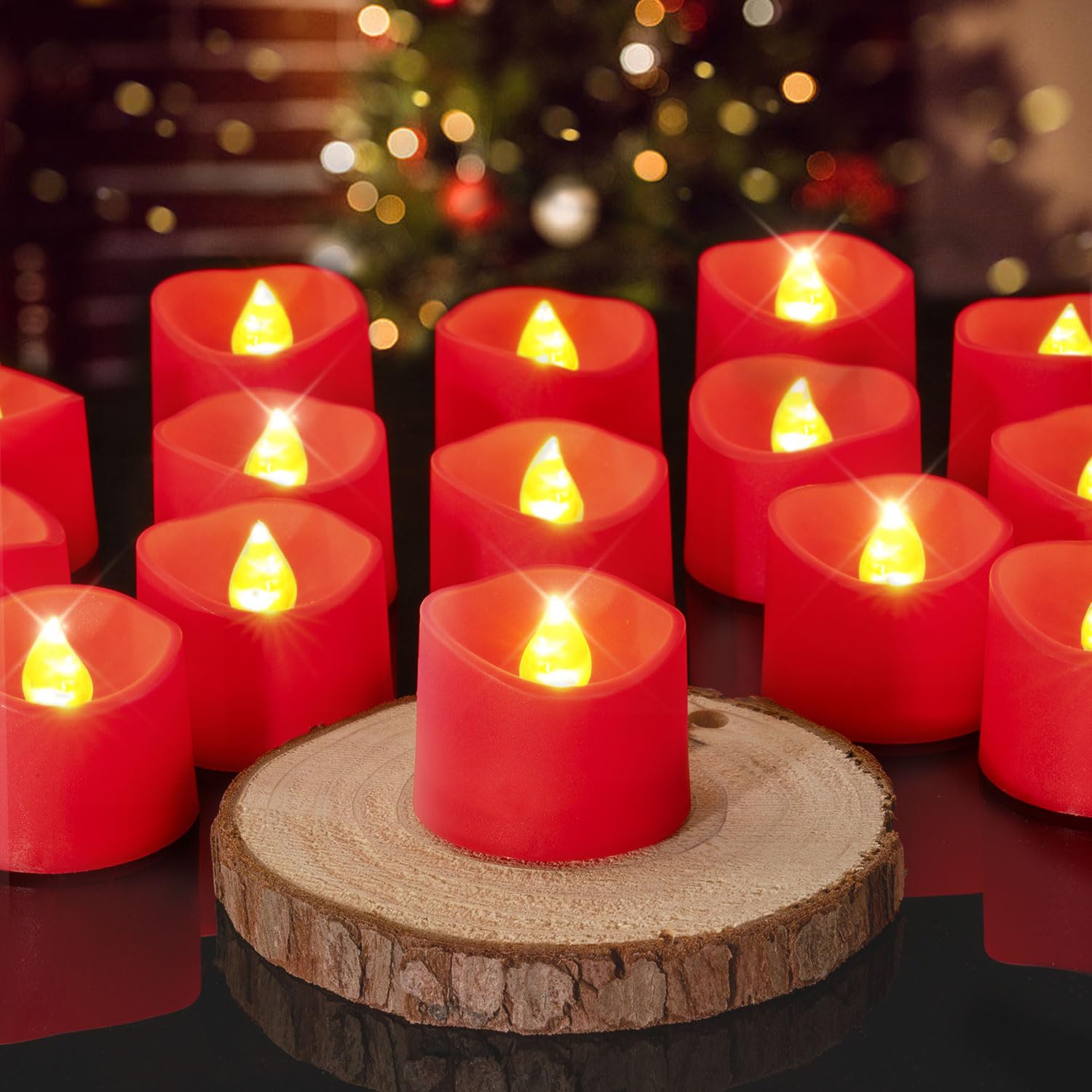 Homemory Green Tea Lights Candles Battery Operated, 200+Hour Flameless Flickering Fake Electric LED Colored Tealights for St. Patrick's Day, Christmas, Theme Party, Seasonal Celebrations, 12-Pack