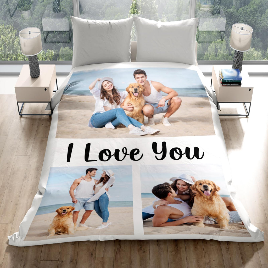 inkArts Custom Blanket Throws with Photos Text Personalized with Picture Customizable, Customize for Mom, Dad, Couple, Girlfriend, Boyfriend, Husband & Wife