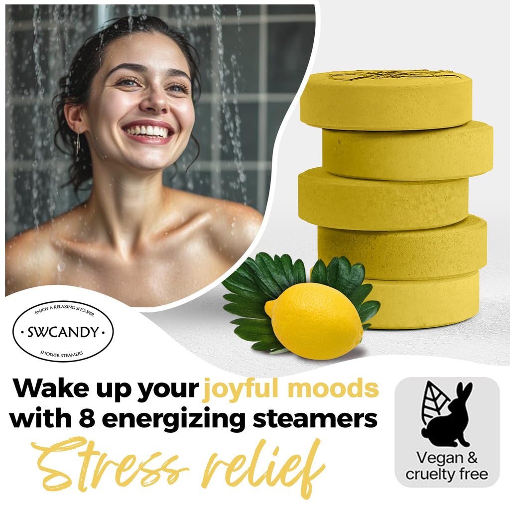 Shower Steamers Aromatherapy Birthday Gifts for Women - SWCANDY 8 Pcs Travel Essentials, Hotel Shower Spa Holidays Mom Wife Grandma Sister Her Self Care Relaxation with Natural Essential Oils Home