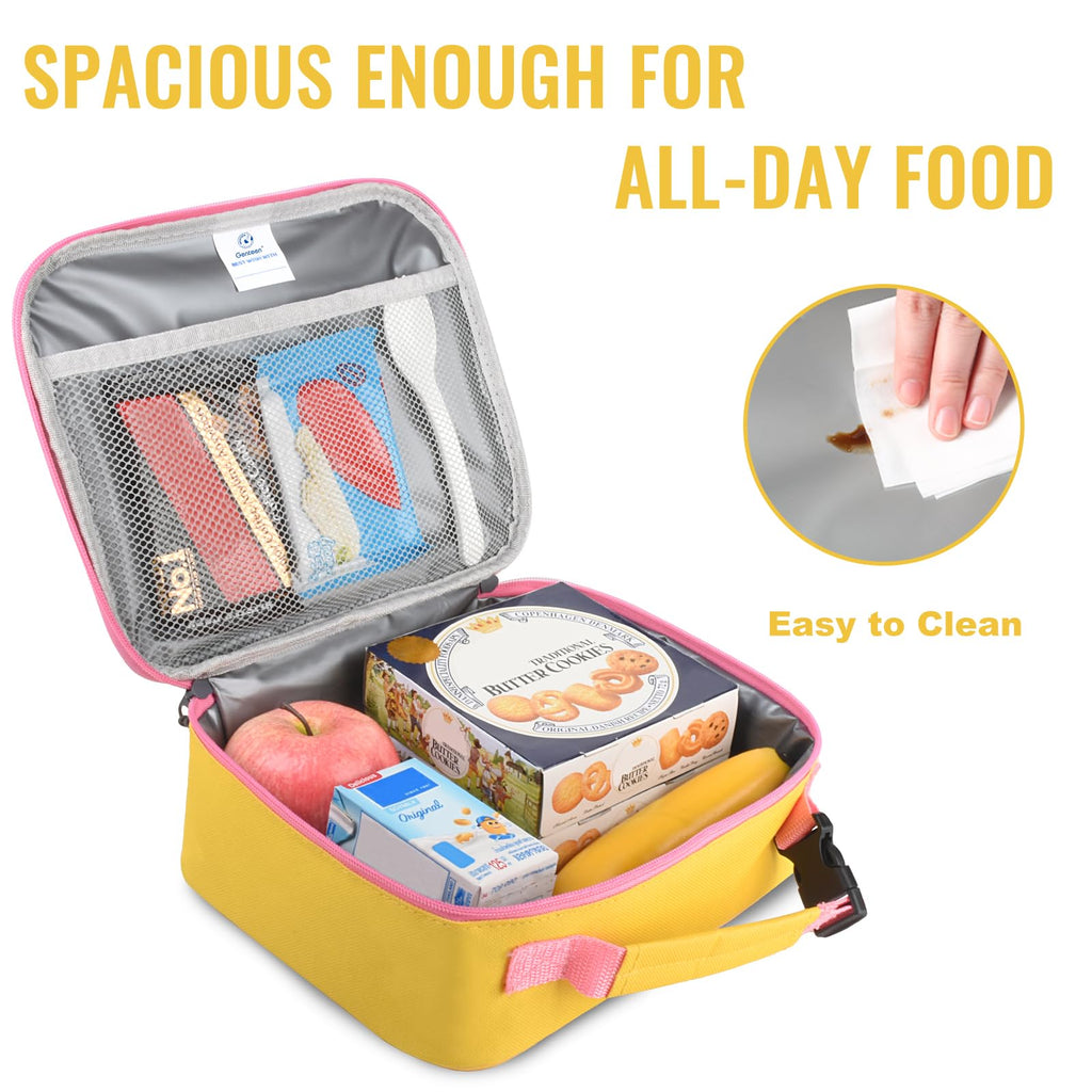 Genteen Lunch Box Kids, Insulated Lunch Bag Kids Boys Girls Back to School, Soft Lunch Box for Men Reusable Lunchbox for Office,Outdoor,School (Black)