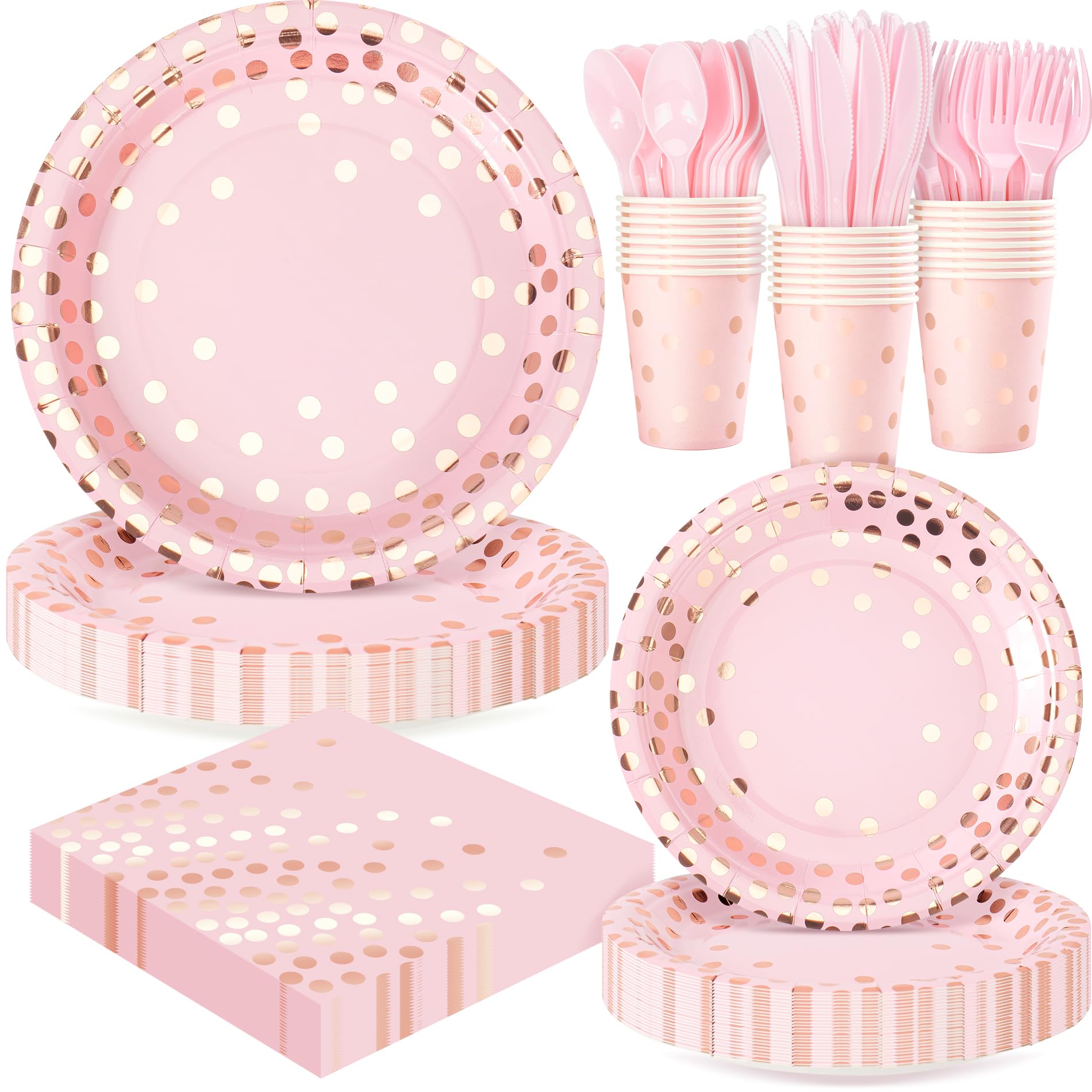 168pcs Happy New Year Party Supplies, Black and White Paper Plates Napkins Cups and Transparent Gold Cutlery for 24 Guests, 2026 New Year Disposable Tableware Supplies for Party Decorations