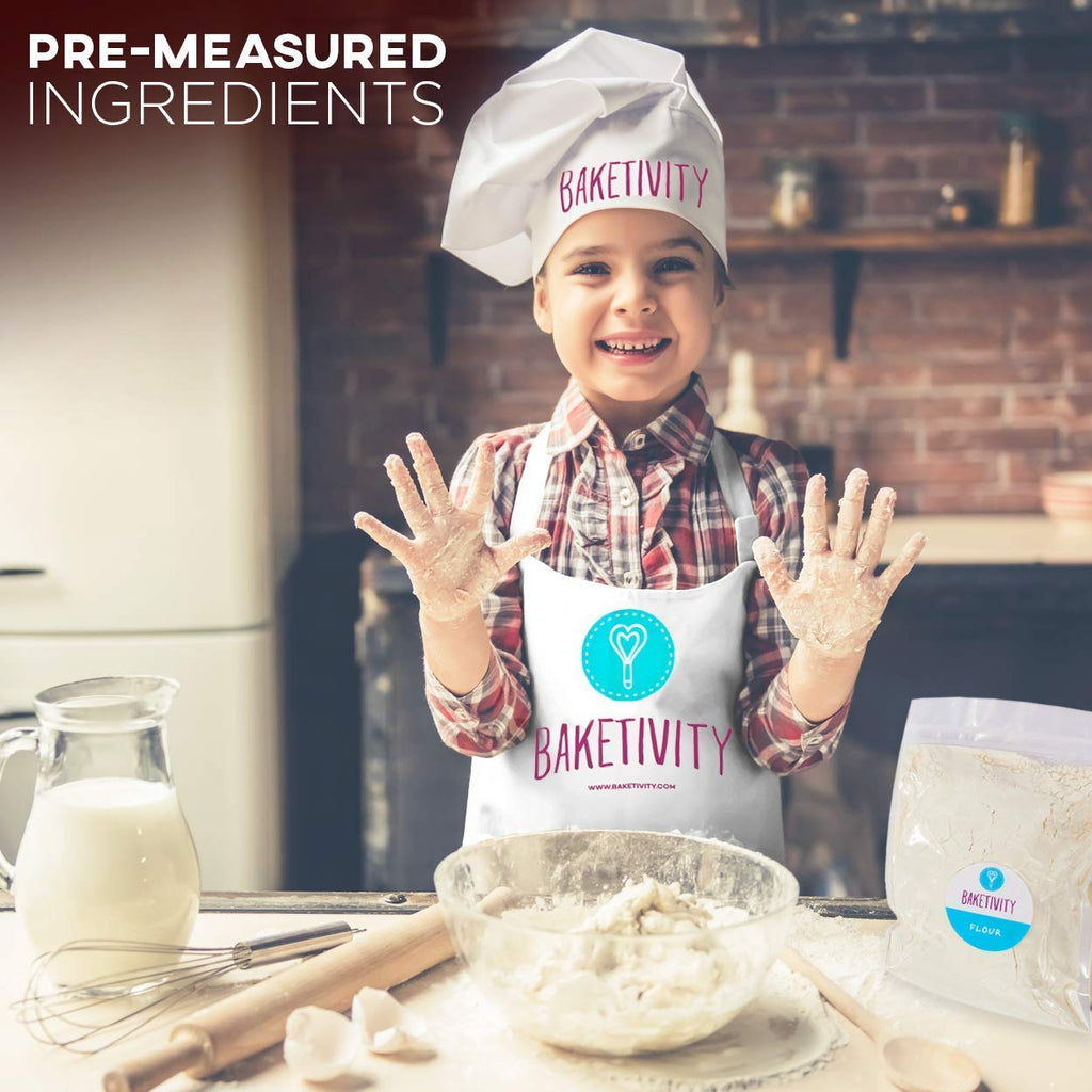 Baketivity DIY Cake Pop Baking Kit for Kids - Premeasured Ingredients, Decorating Supplies