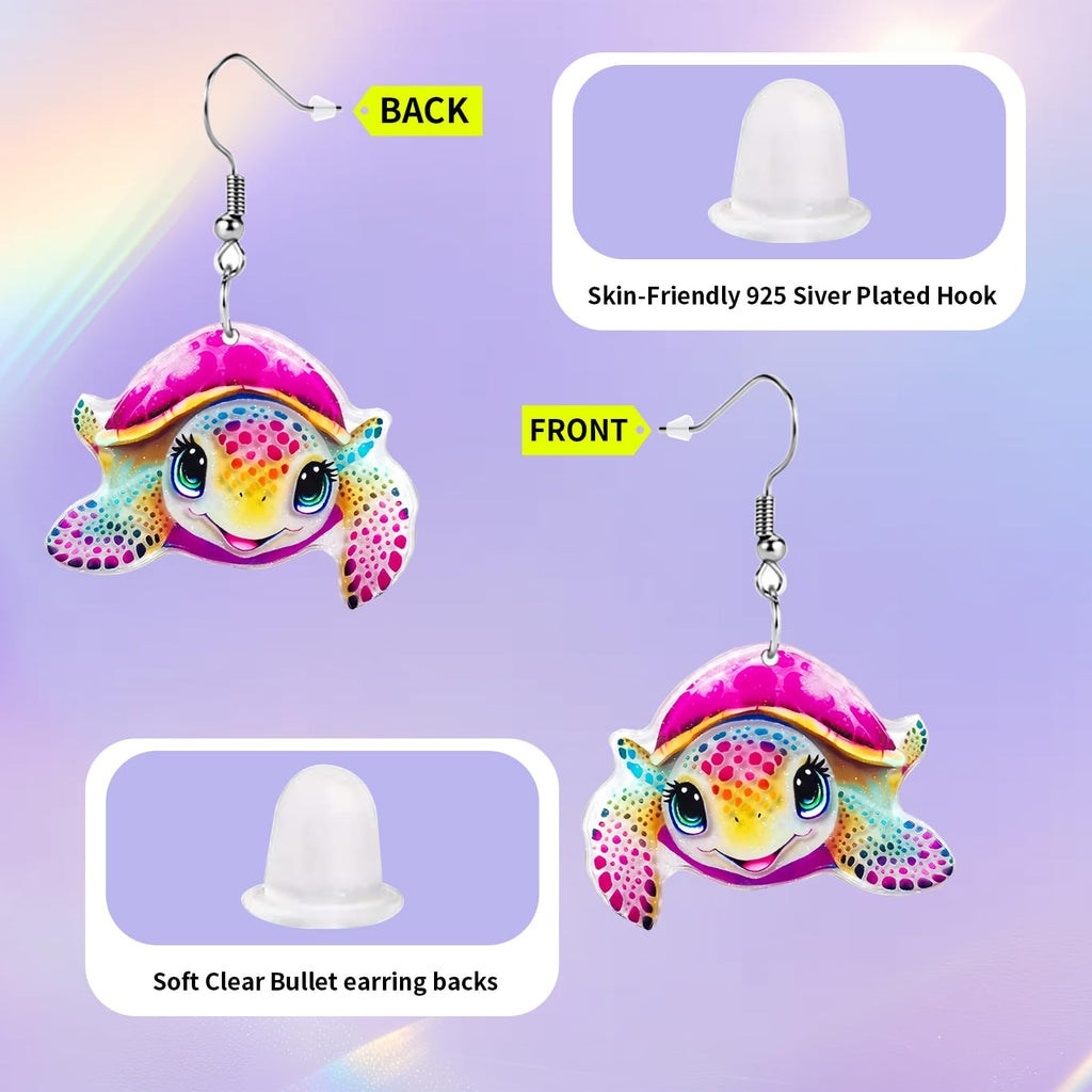 Funny Dog Sunflower Paw Print Earrings for Women - Unique & Quirky Funky Acrylic Dangle Earrings, Cute & Silly Novelty Design, Wacky & Crazy Earrings for Fun Lovers