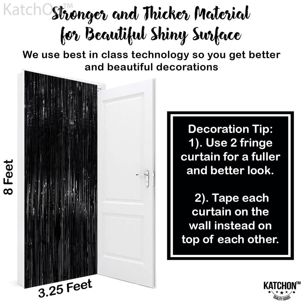 KatchOn, XtraLarge Gold Streamers Backdrop - 3.2x8 Feet, 2 Pcs | Gold Fringe Backdrop Curtain for Ramadan Decorations for Home, Casino, 50th Birthday Decoration | Graduation Decorations 2026