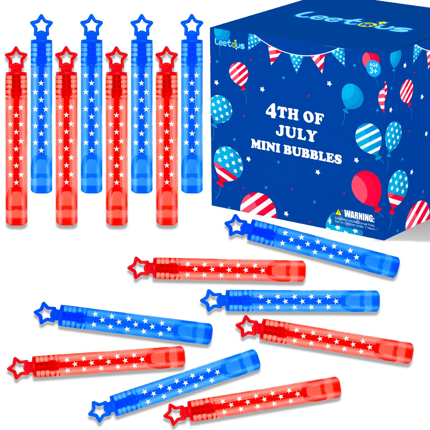 Fourth of July Party Favors Supplies for Kids,32 Pack 4th of July Mini Bubbles Goodie Treat Bags Stuffers for Toddler Boys Girls,250th Anniversary Patriotic Toys Gifts Prize Accessories Birthday Decor