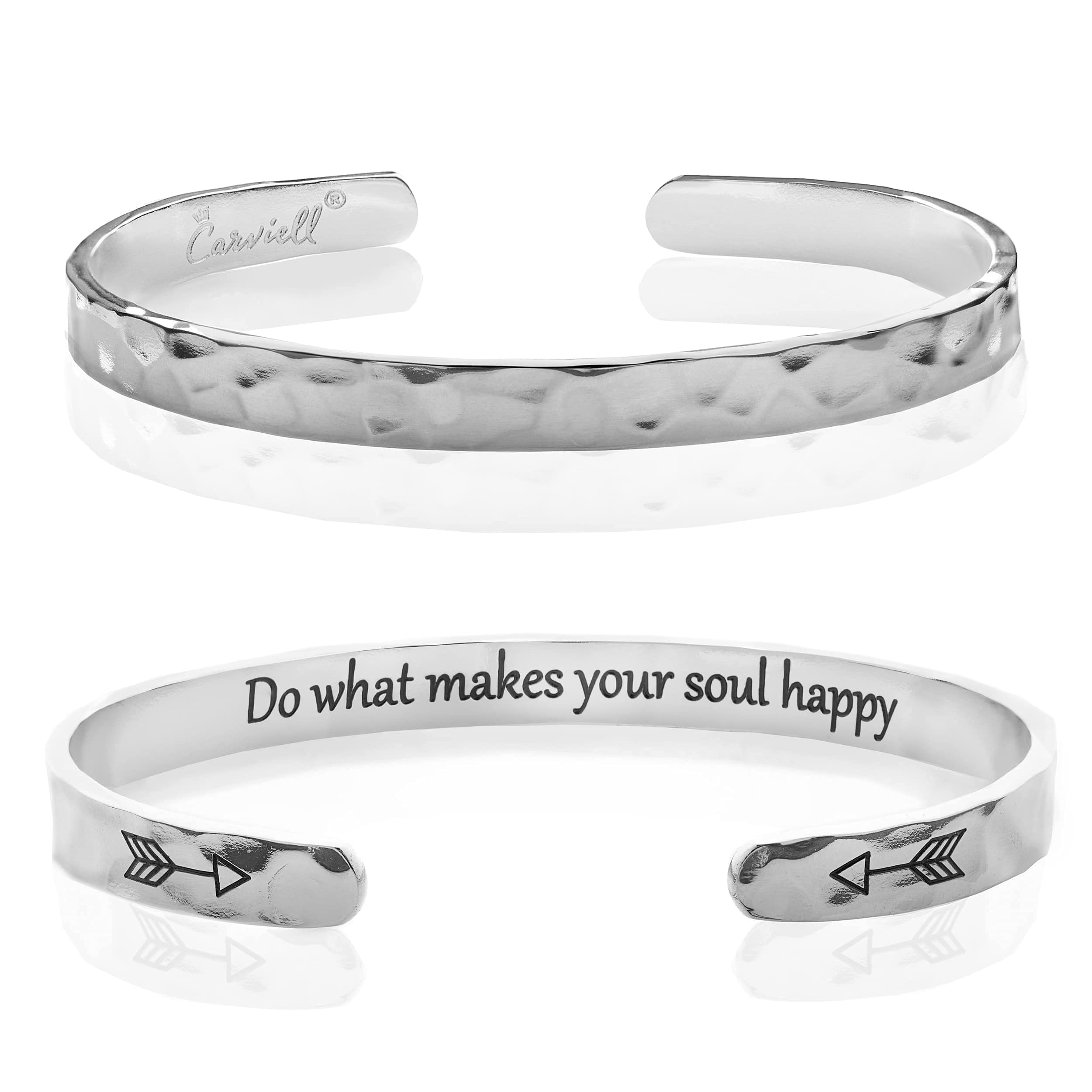 Carviell Bracelet - Gifts for Women – Inspirational, Friendship, Love, Mom, Daughter, Sister, Christian, Graduation, Memorial & Wedding Gifts – 100+ Phrases – Stainless Steel, Gift-Ready
