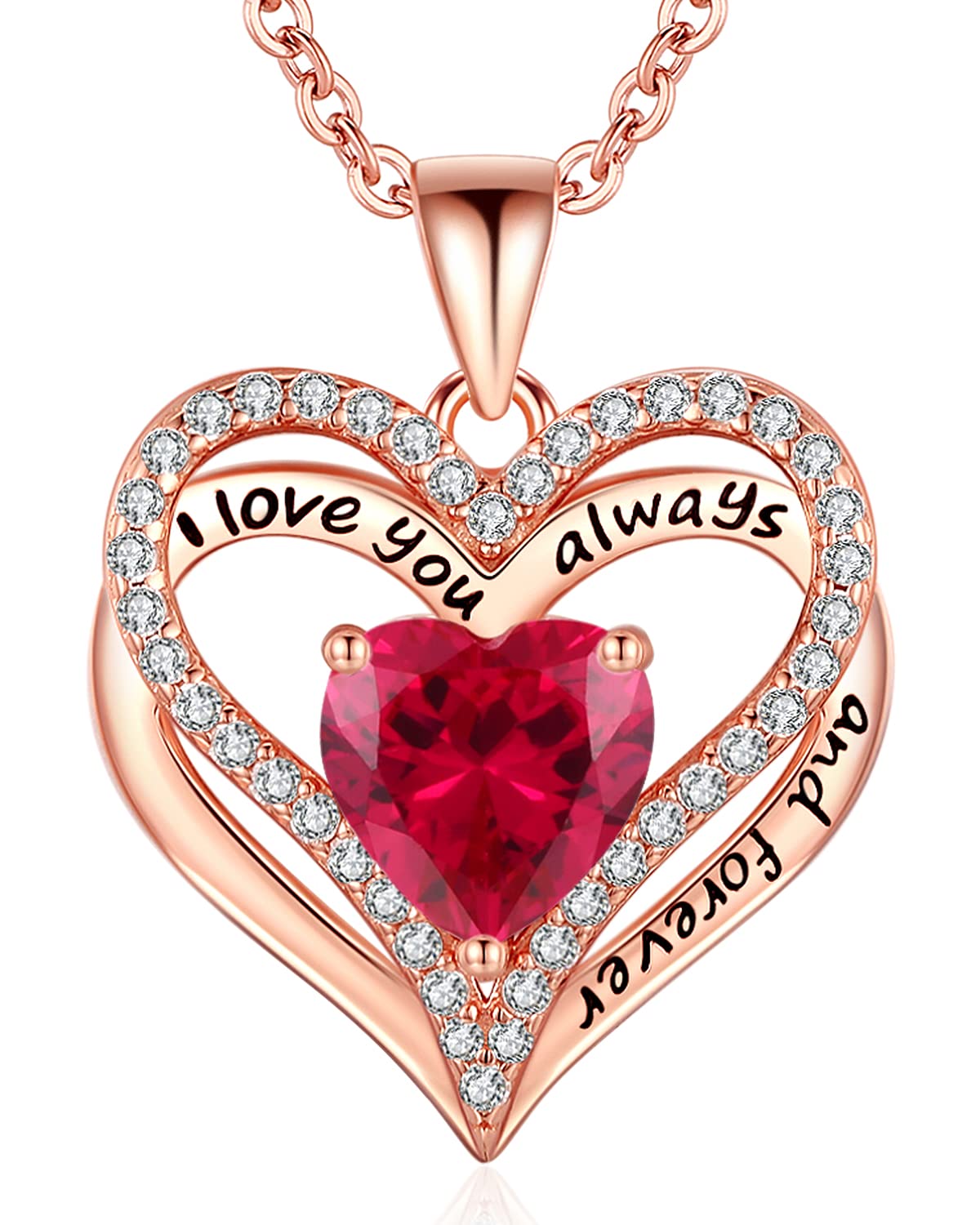 S925 Sterling Silver Necklace for Women, Wife Jewelry Rose Gold, Mom Birthday Valentines Mothers Day Gifts, Girlfriend Necklaces, Daughter Heart Jewel, Anniversary for Her