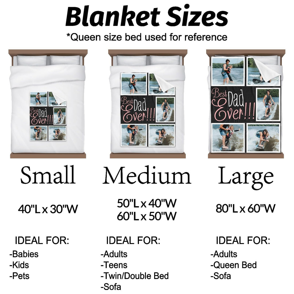 inkArts Custom Blanket Throws with Photos Text Personalized with Picture Customizable, Customize for Mom, Dad, Couple, Girlfriend, Boyfriend, Husband & Wife
