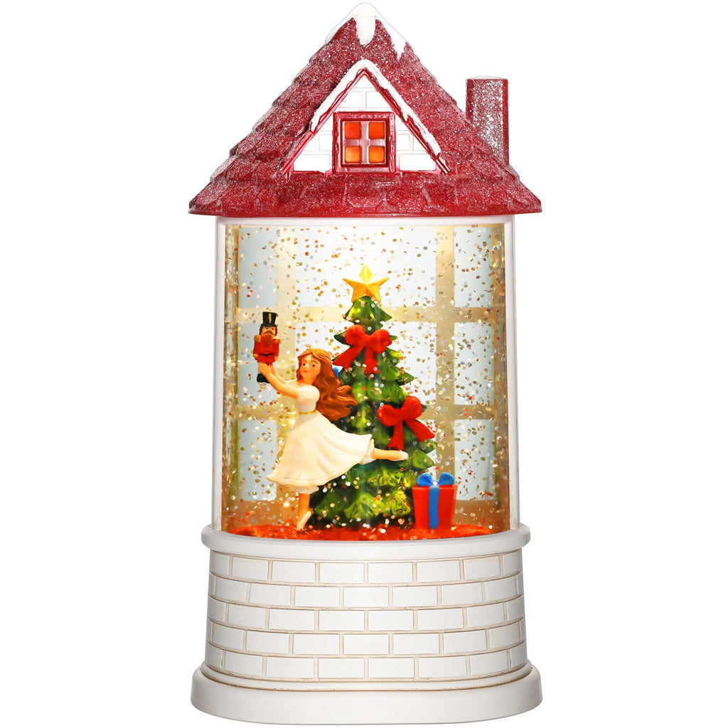 Snowman Christmas Snow Globe Lantern, Lighted Christmas Decorations for Home Candle Shaped Snow Lantern with Music Timer Glittering, Home Decor Festival Gife, USB & Battery Operated