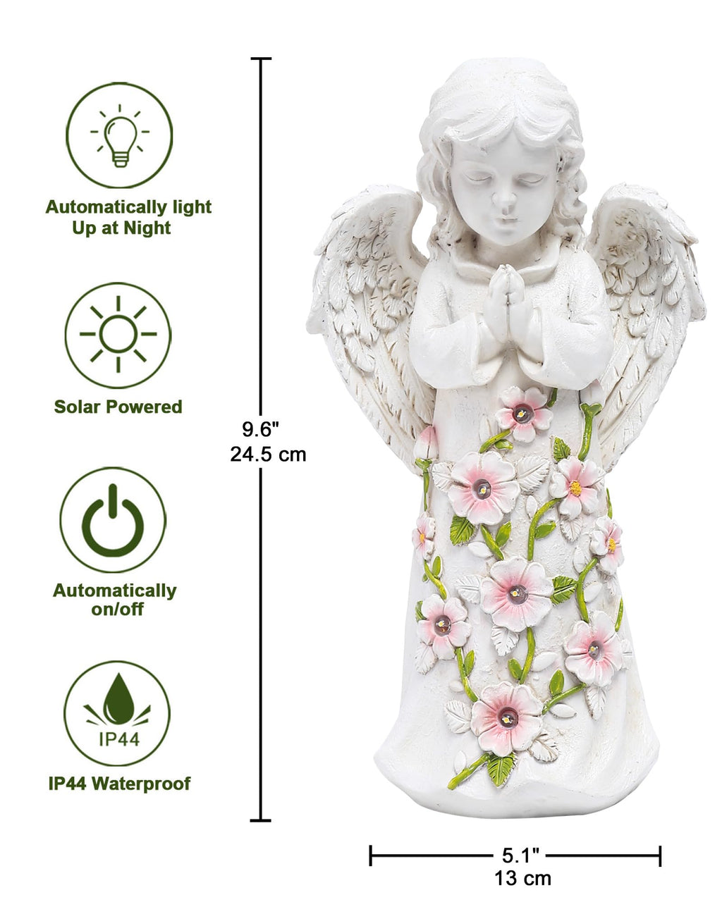 Nacome Solar Garden Outdoor Statues Turtle with Succulent and 7 LED Lights - Lawn Decor Statue for Patio, Balcony, Yard Ornament - Gifts for Mom Grandma Women