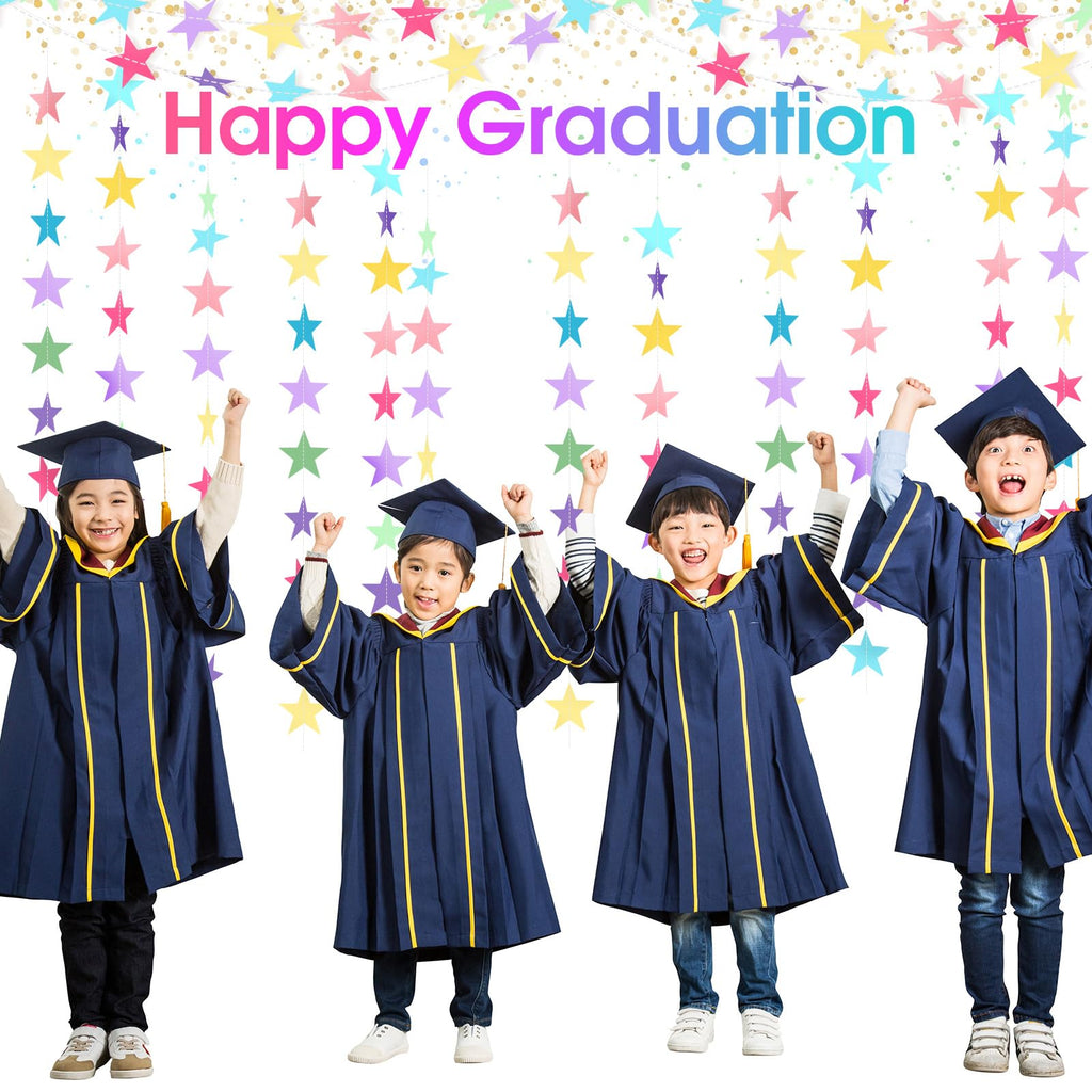 Patelai Glitter Star Garland Banner 2026 Graduation Decor 130 Feet Star Hanging Banner Twinkle Backdrop for Party Birthday Classroom Wedding Supplies(Gold)