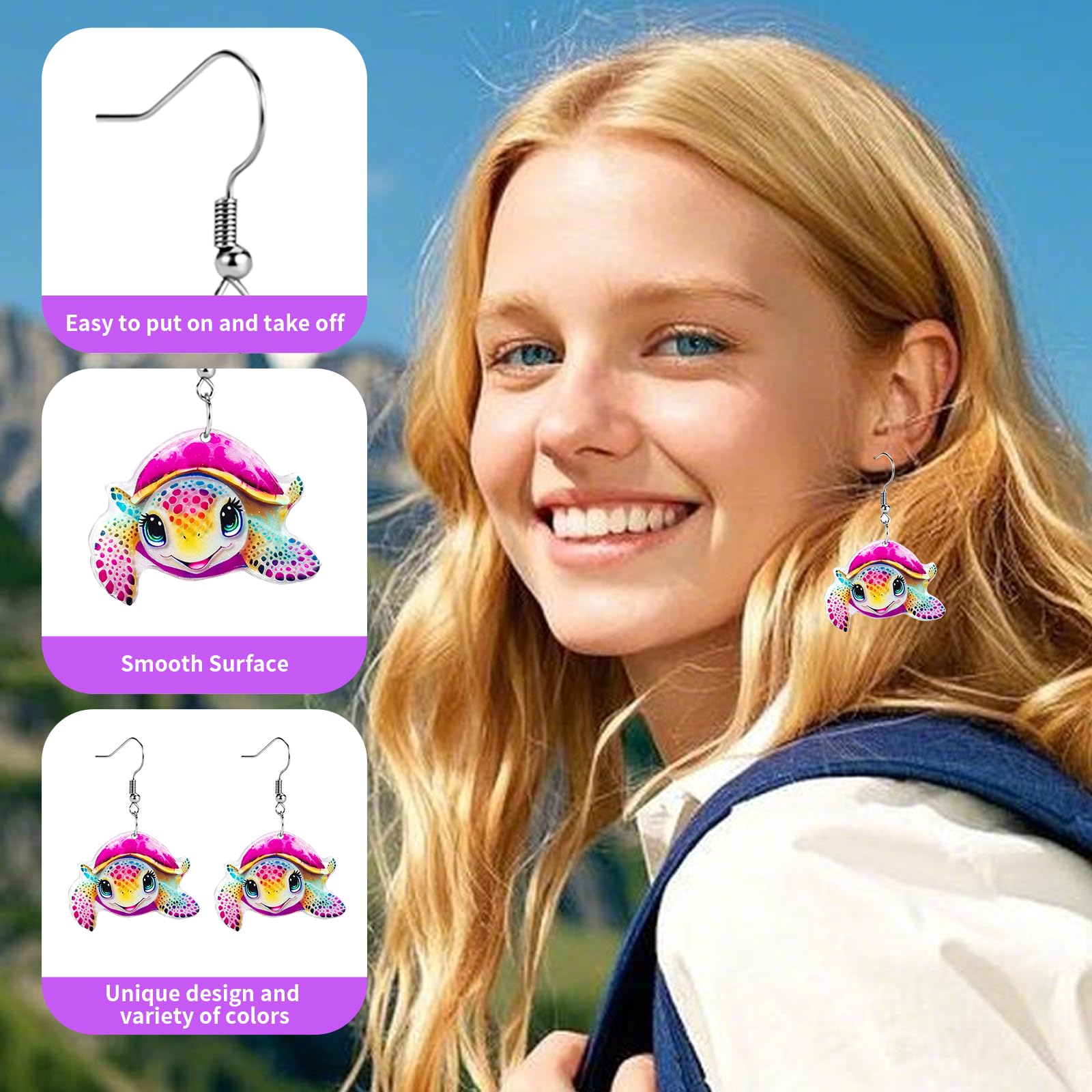 Funny Dog Sunflower Paw Print Earrings for Women - Unique & Quirky Funky Acrylic Dangle Earrings, Cute & Silly Novelty Design, Wacky & Crazy Earrings for Fun Lovers