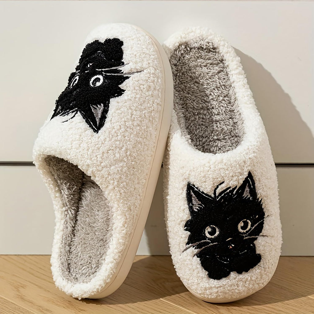 Cute Animal Slippers for Women Men Winter Fluffy Warm House Slippers Soft Plush Indoor outdoor Shoes