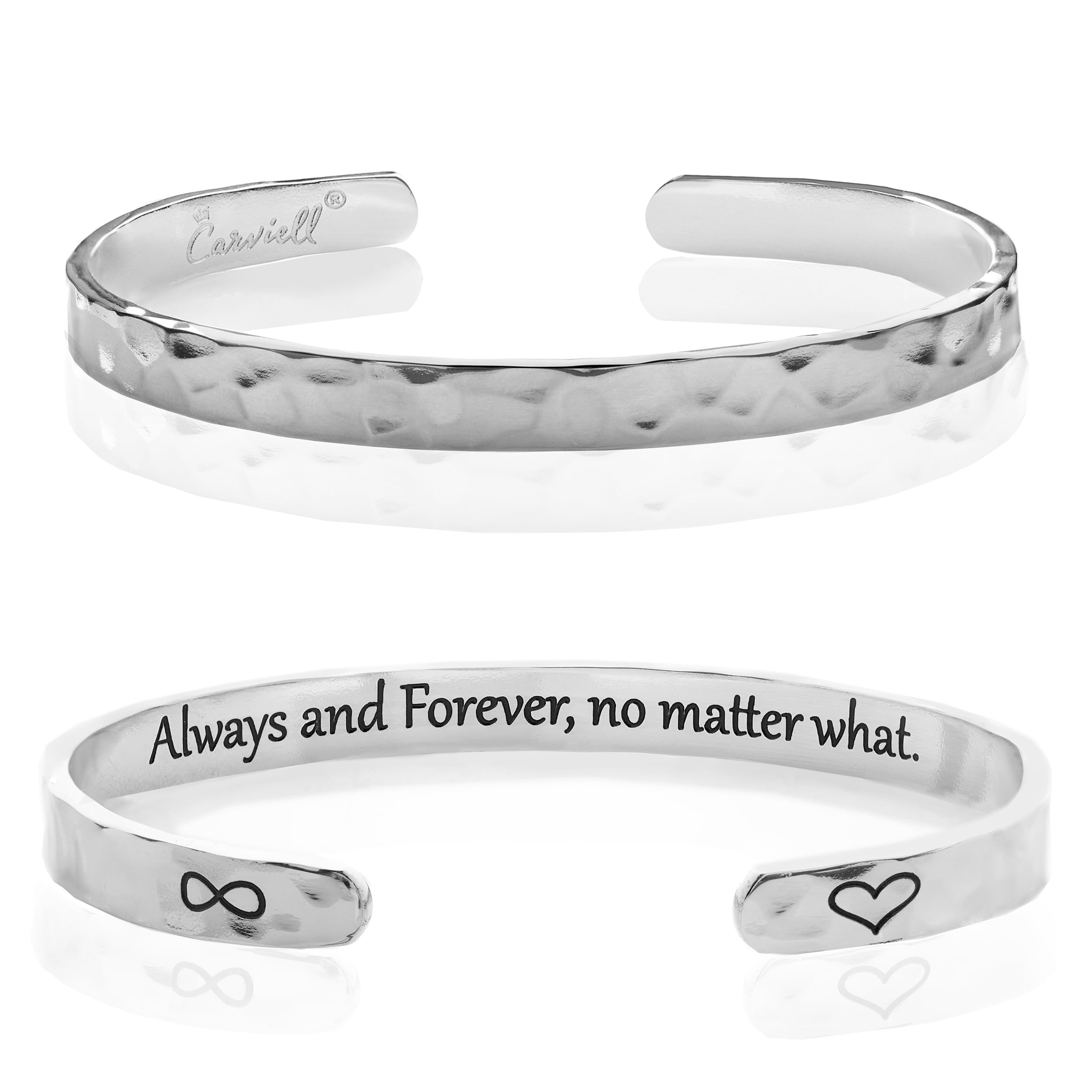 Carviell Bracelet - Gifts for Women – Inspirational, Friendship, Love, Mom, Daughter, Sister, Christian, Graduation, Memorial & Wedding Gifts – 100+ Phrases – Stainless Steel, Gift-Ready