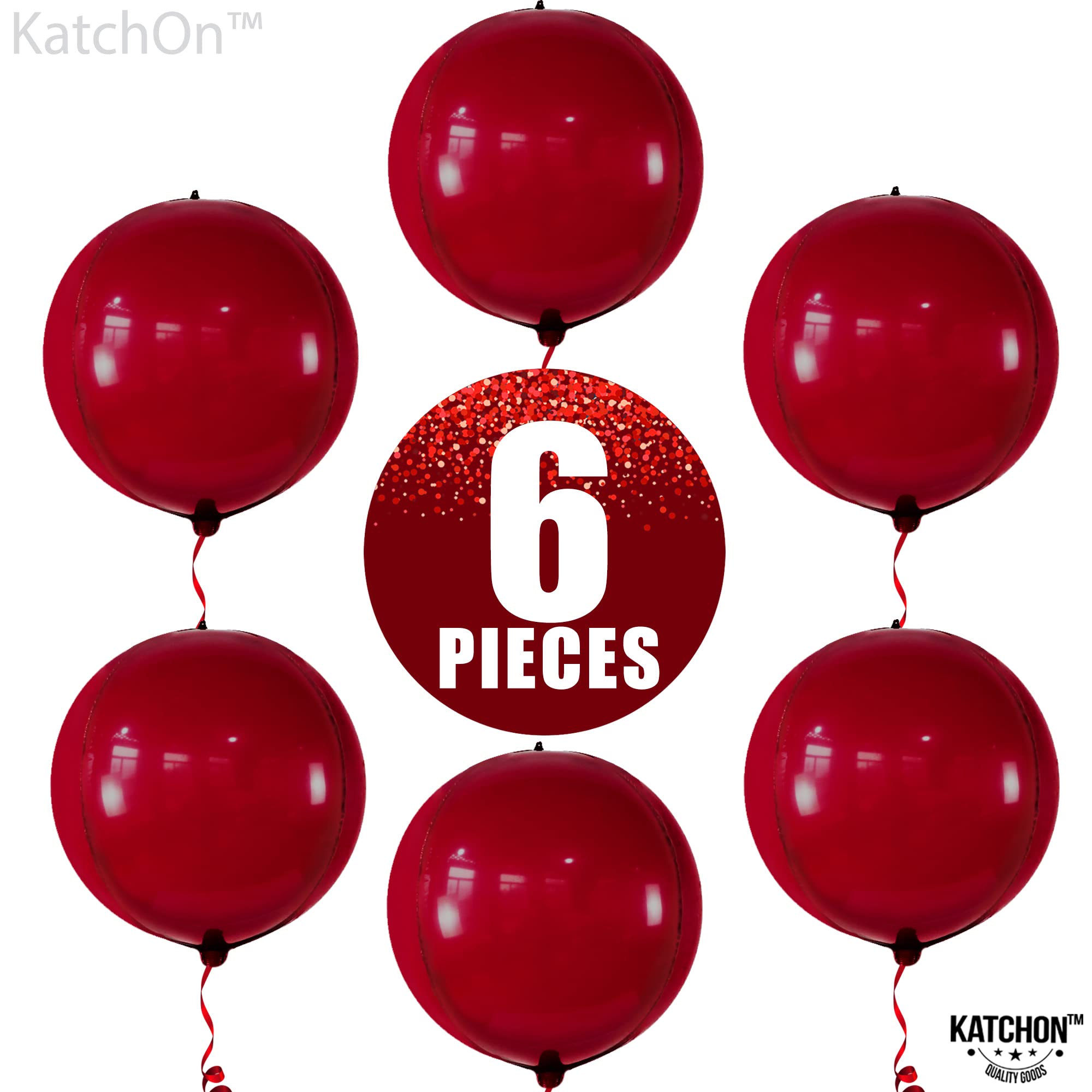 KatchOn, Big Silver Disco Ball Balloons - 22 Inch, Pack of 6 | Disco Party Decorations, 4D Sphere Disco Balloons for 70s Theme Party Decor, Bachelorette Party Decorations | Graduation Decorations 2026