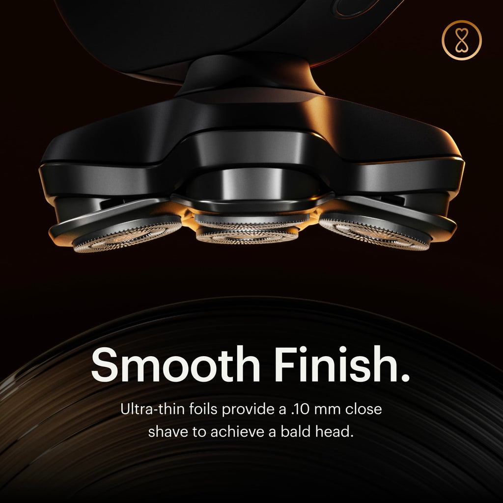MANSCAPED® The Dome Shaver™ PRO Head Shaver for Bald Men – Five Rotary Blade Design with SkinSafe® & FlexAdjust Technology, Waterproof, USB-C & Wireless Charging Compatible with Travel Lock