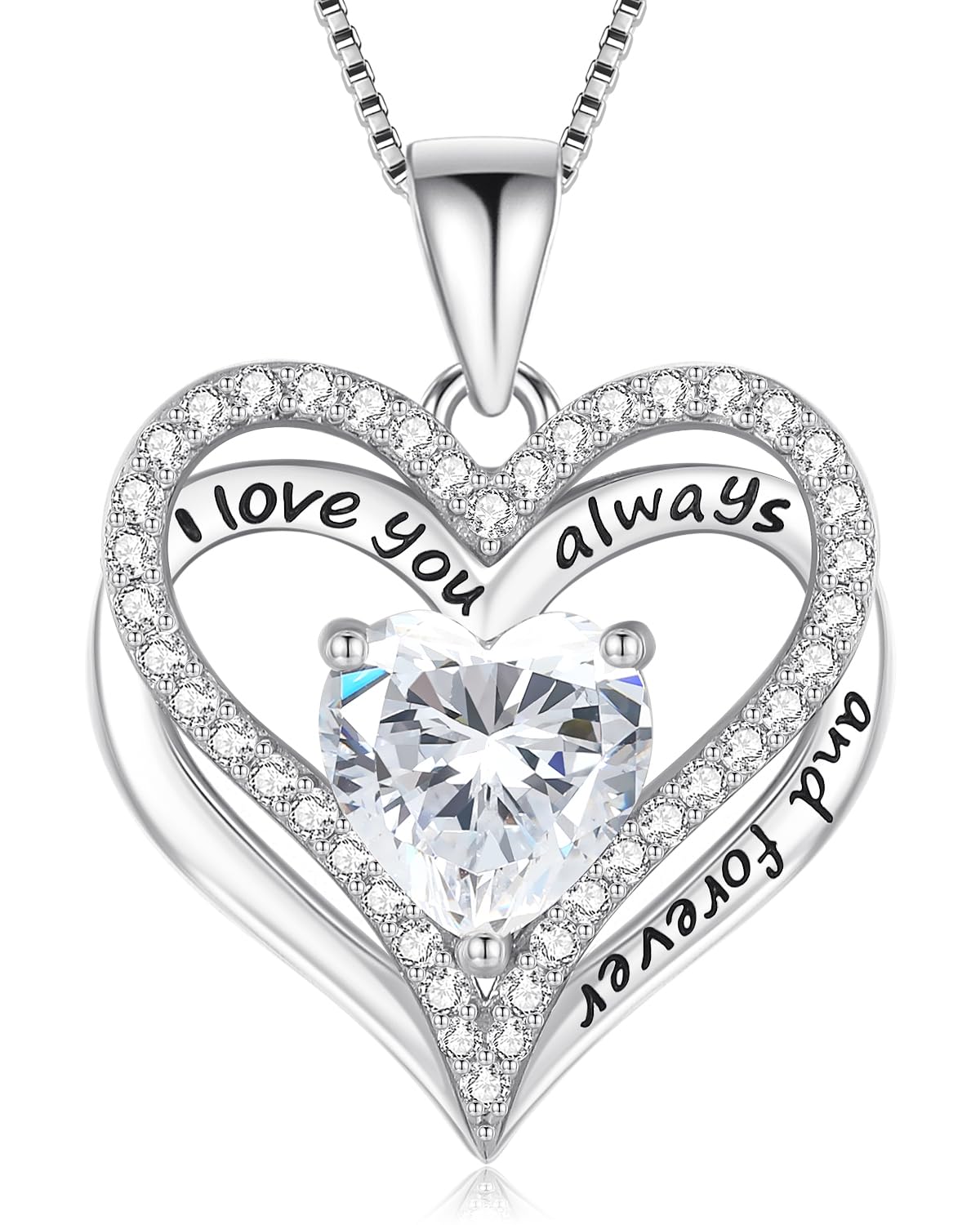 S925 Sterling Silver Necklace for Women, Wife Jewelry Rose Gold, Mom Birthday Valentines Mothers Day Gifts, Girlfriend Necklaces, Daughter Heart Jewel, Anniversary for Her