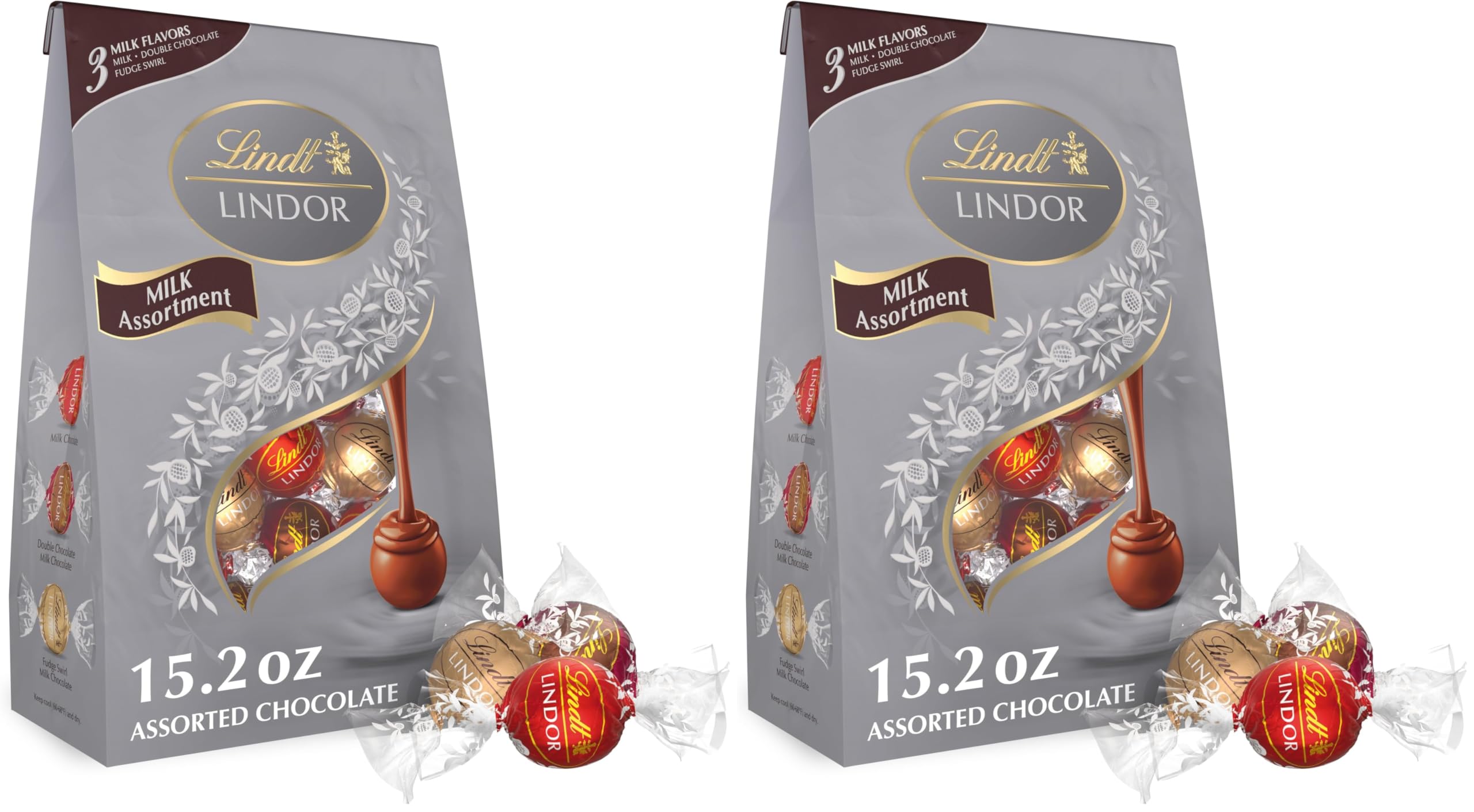Lindt LINDOR Holiday Snickerdoodle White Chocolate Candy Truffles with Smooth, Melting Truffle Center, 8.5 oz. Bag