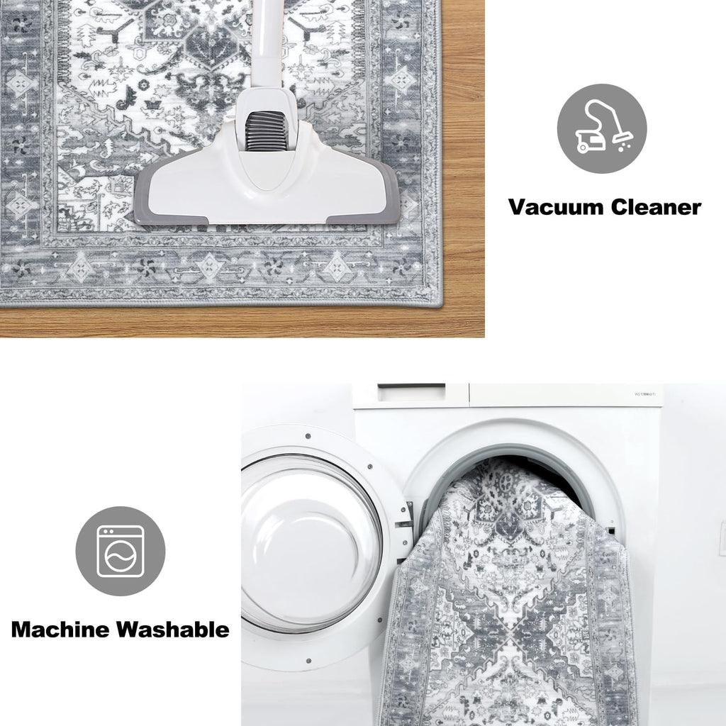 Yamaziot Christmas Kitchen Rugs Sets of 3, Non Slip Kitchen Mats for Floor with Rubber Backing, Holiday Christmas Snowflake Runner Rug Decor Home Decorations for Kitchen, Laundry Room, Hallway