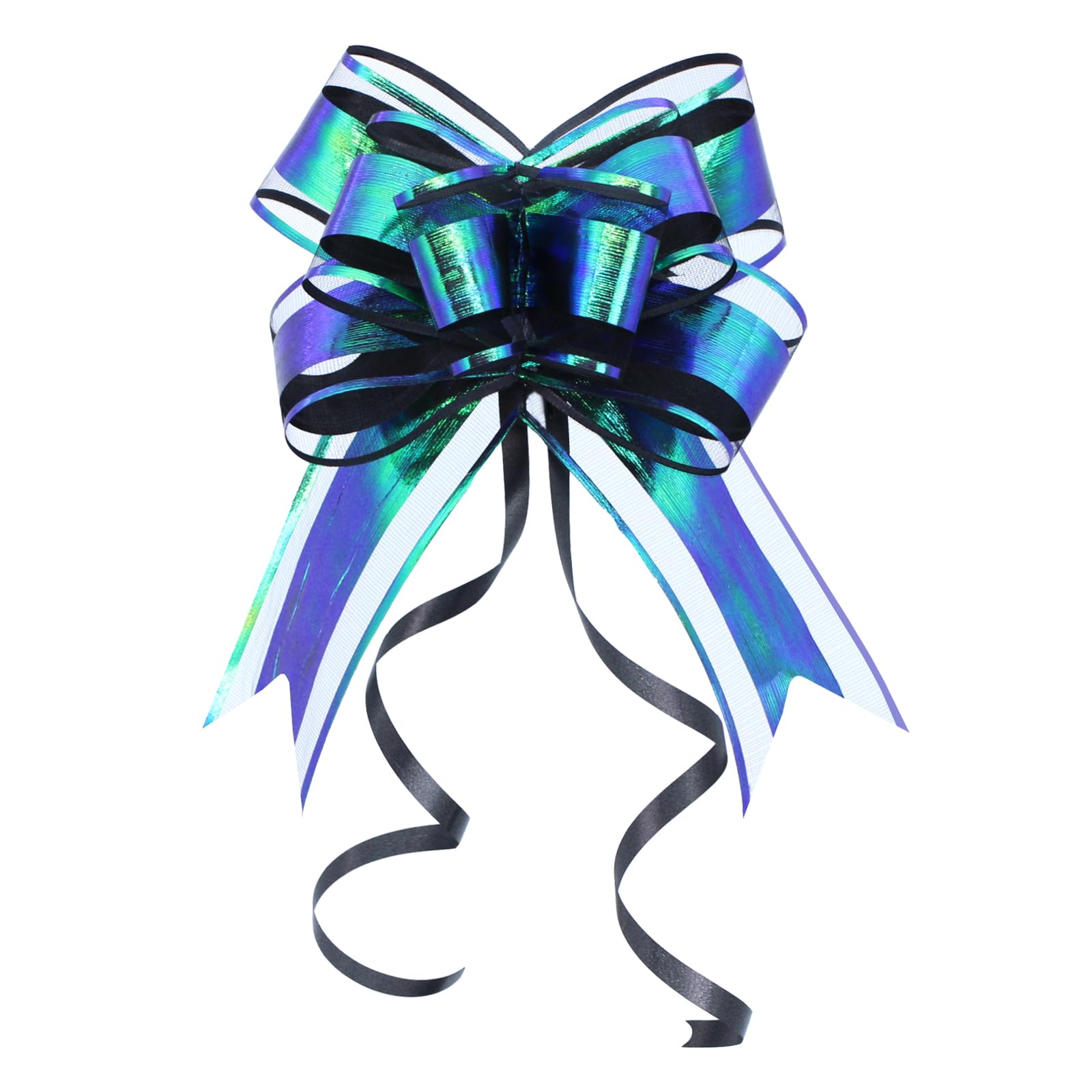 WEWILUCK Bows for Gift Wrapping, Iridescent Colorful Pull Bow Assortment (10 Unique Colors, 6 Inches), Perfect Decoration for Gift Basket, Boxes, Birthdays, Weddings, Christmas, Easter