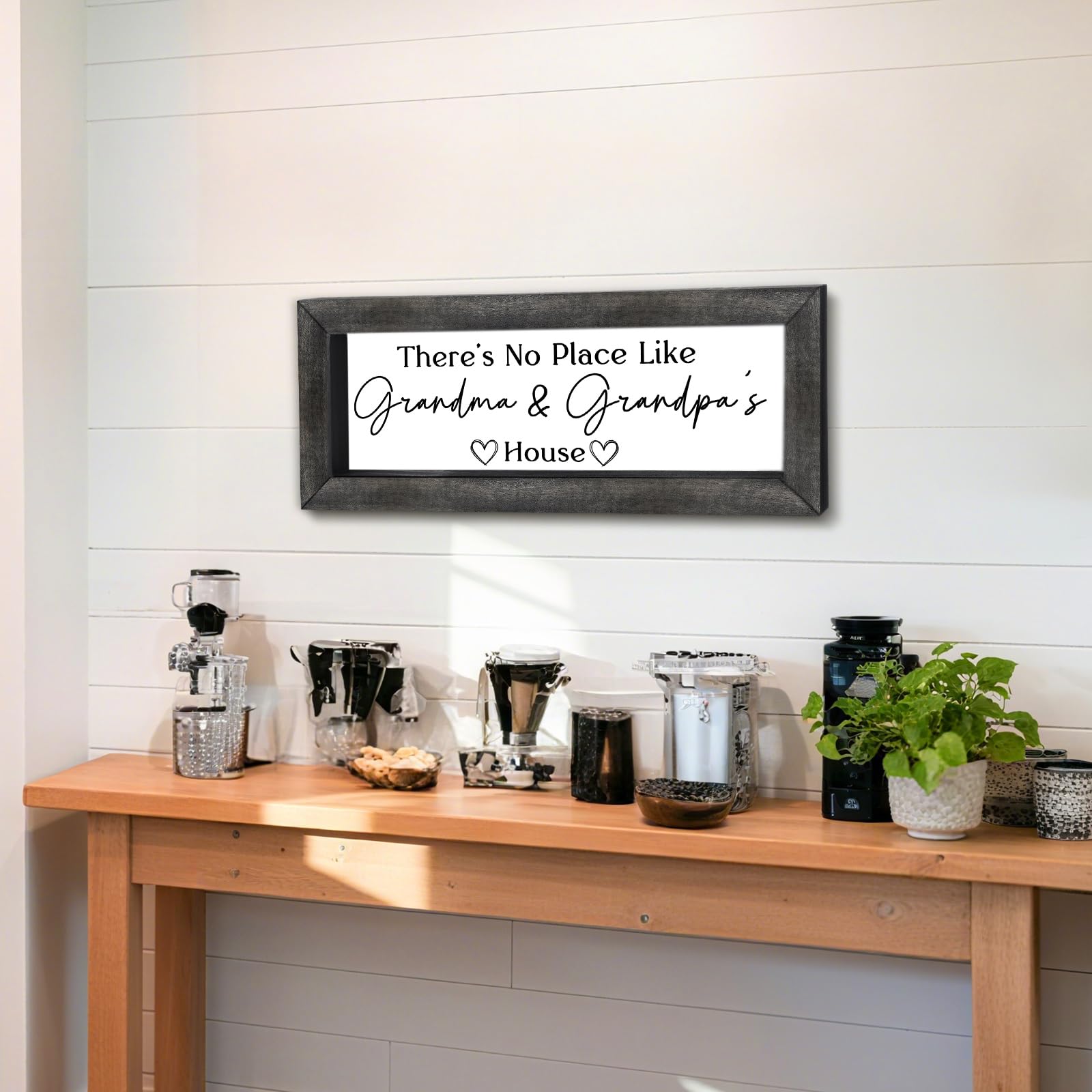 Yousoontic Grandparents Gift from Grandkids There's No Place Like Grandma & Grandpa's House Wooden Sign Farmhouse Home Decor for Birthday Christmas Thanksgiving Gift(Dark Brown,11.8 Inch)