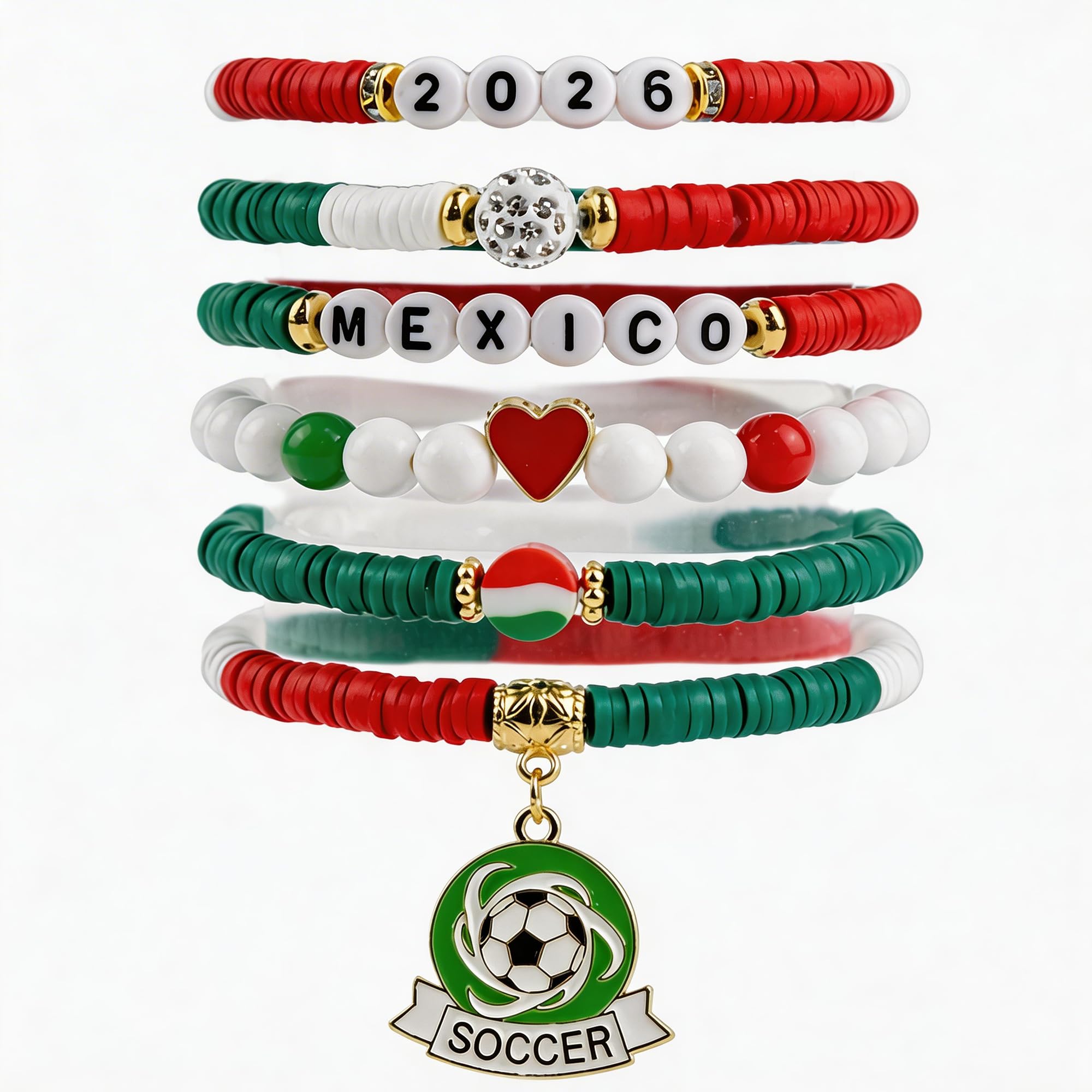OHOME 4th of July Outfits for Women - 6 Pack Patriotic Bracelets | Fourth of July Decorations Accessories Shirts for Memorial Day Decorations - 250 Anniversary America Merchandise USA for Women