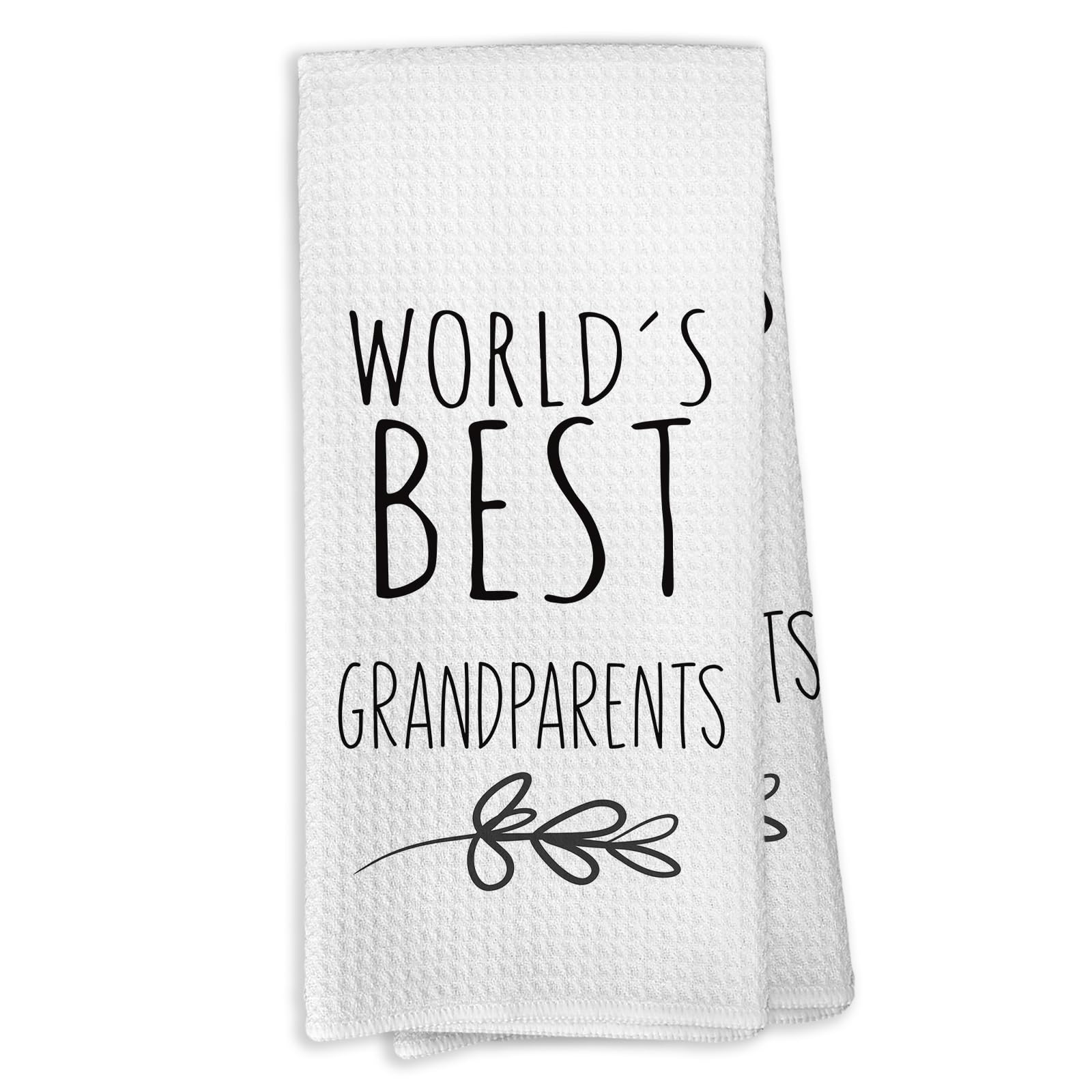 World's Best Grandparents Kitchen Towels, Grandparent Gifts for Grandma Grandpa, Grandparents Gifts from Grandchildren, Father's Day Tea Towels Kitchen Hand Towels 16x24 Inch