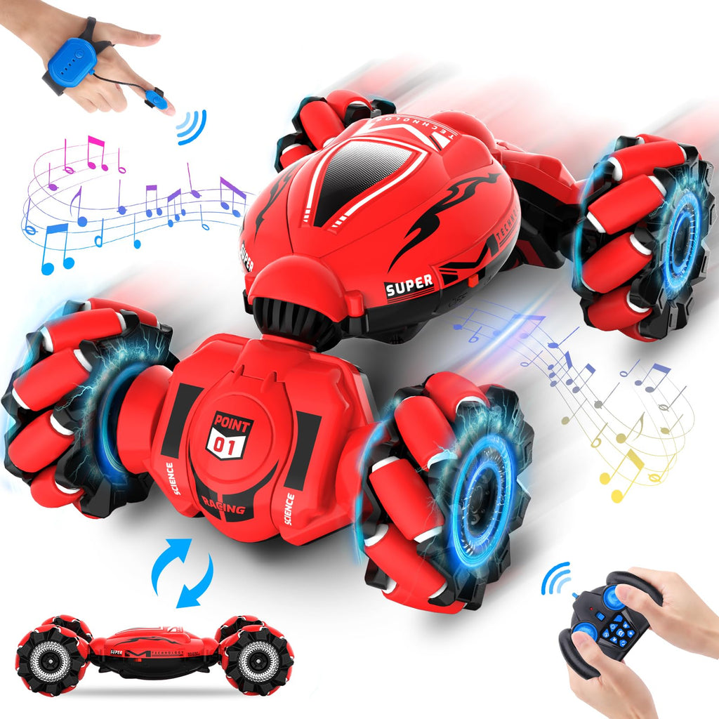 Fosgoit Gesture Sensing RC Stunt Car - Toys for 6-12 Years Old Boys Girls, 4WD Remote Control Car, Hand Controlled Car with Lights Music, Cool Birthday Gifts for Kids Age 6 7 8 9 10 11 12 Years Old