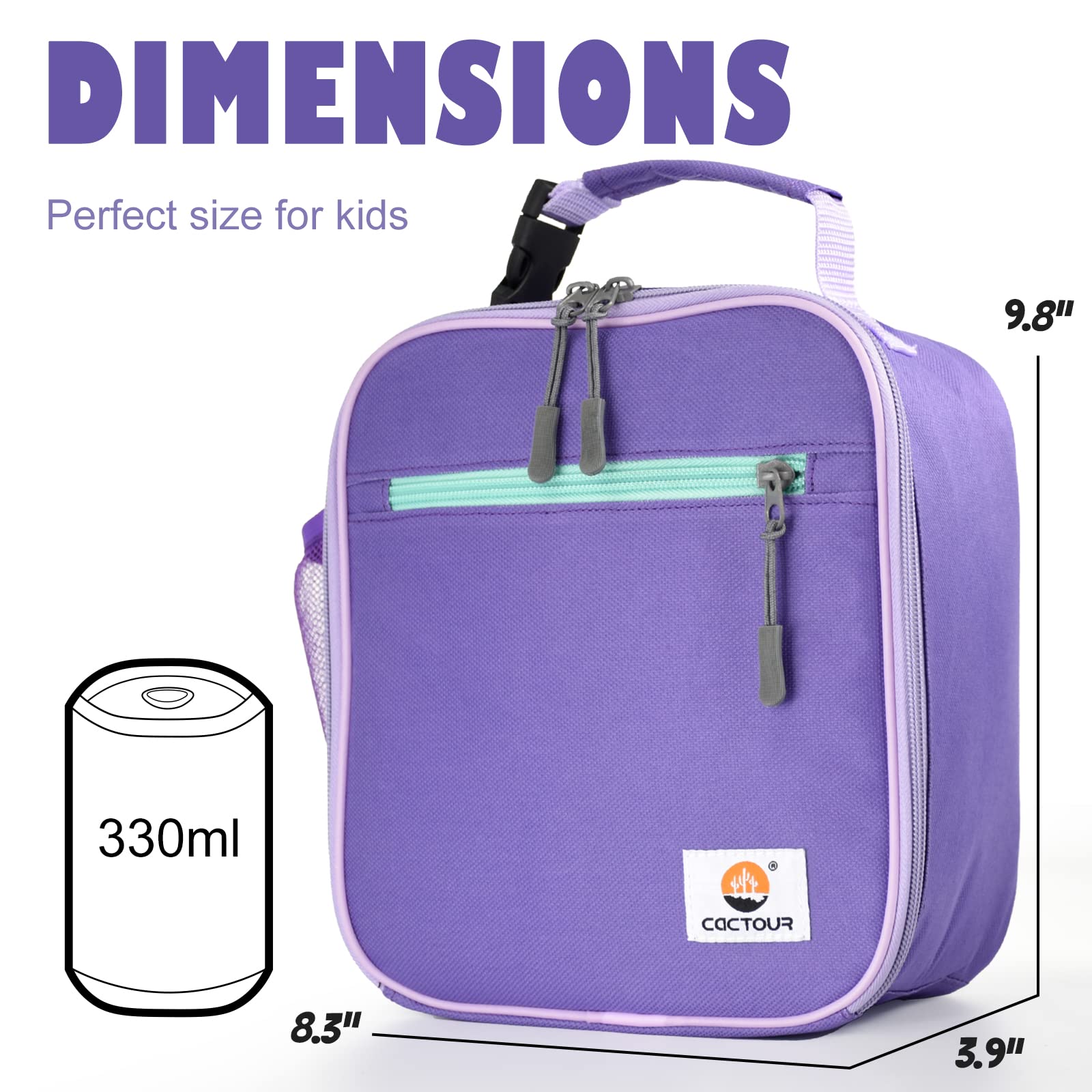 CaCTOUR Lunch Box Kids,Premium Insulated Lunchbox for Girls Boys,Soft Mini Cooler Bag Back to School Thermal Reusable Lunch Bag for Work School Picnic (Blue)