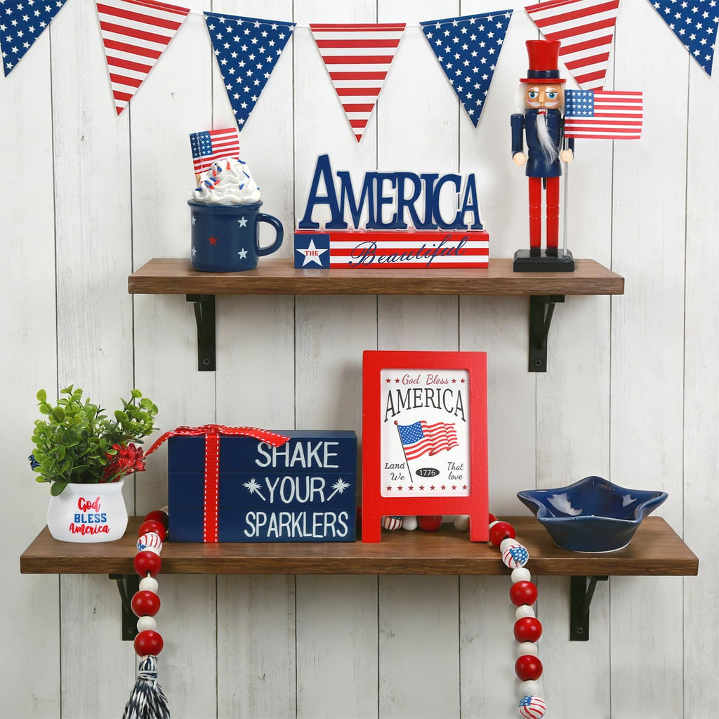 Christmas Decorations 8 PCS Tiered Tray Decor Set, Cute Tabletop Christmas Decor for Home Office Shelf Mantel Coffee Bar Xmas Table Centerpieces Tray Objects Holiday Decoration Set