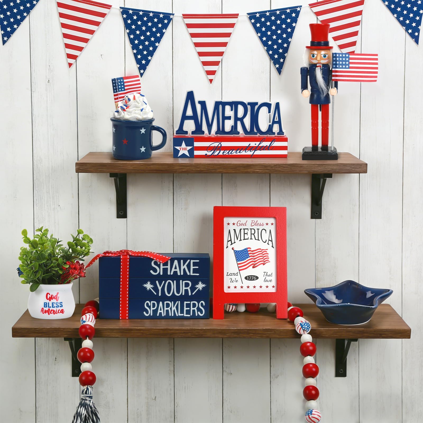 Christmas Decorations 8 PCS Tiered Tray Decor Set, Cute Tabletop Christmas Decor for Home Office Shelf Mantel Coffee Bar Xmas Table Centerpieces Tray Objects Holiday Decoration Set