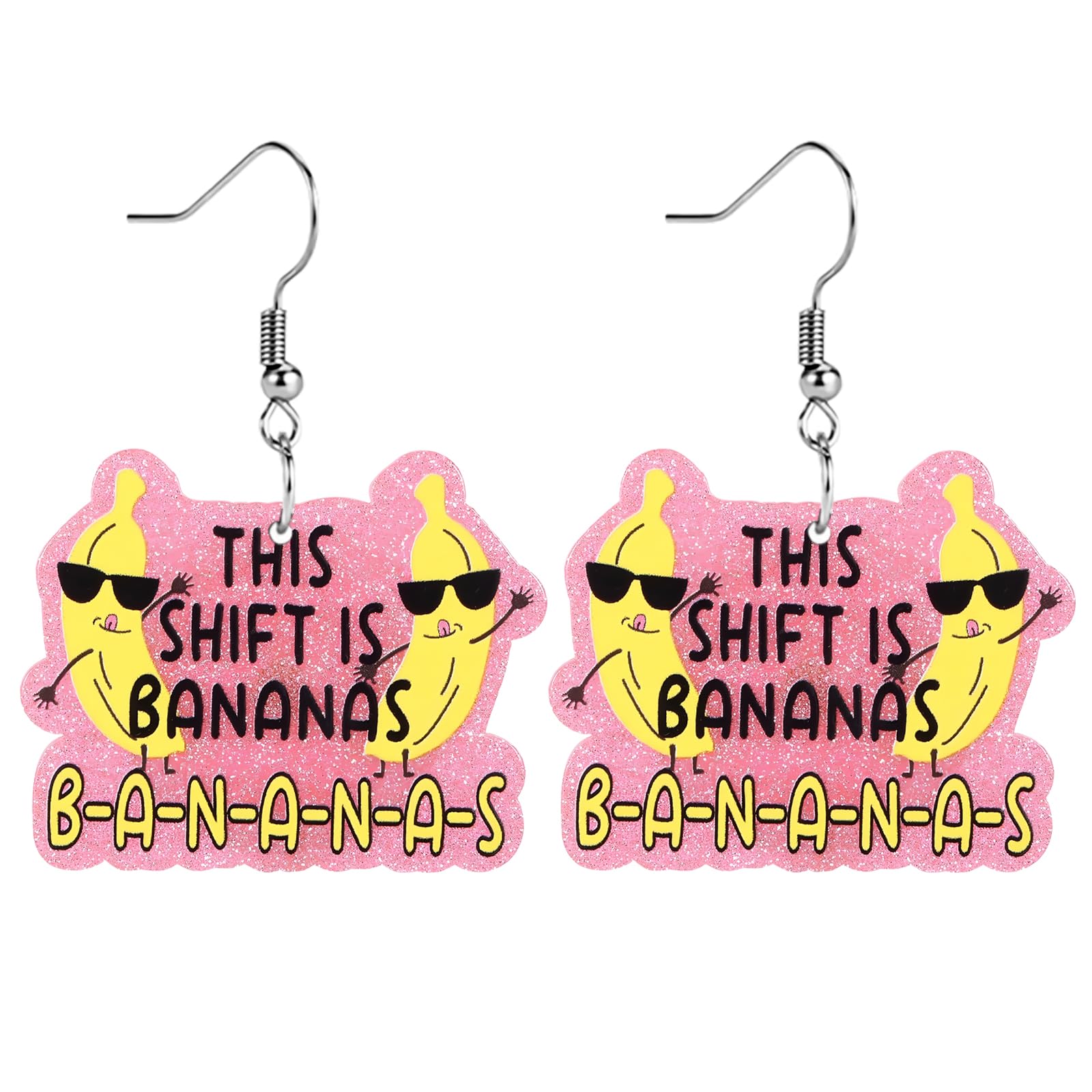 Funny Dog Sunflower Paw Print Earrings for Women - Unique & Quirky Funky Acrylic Dangle Earrings, Cute & Silly Novelty Design, Wacky & Crazy Earrings for Fun Lovers