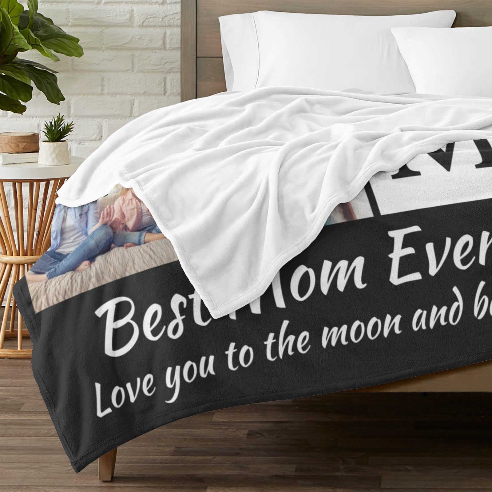 inkArts Custom Blanket Throws with Photos Text Personalized with Picture Customizable, Customize for Mom, Dad, Couple, Girlfriend, Boyfriend, Husband & Wife