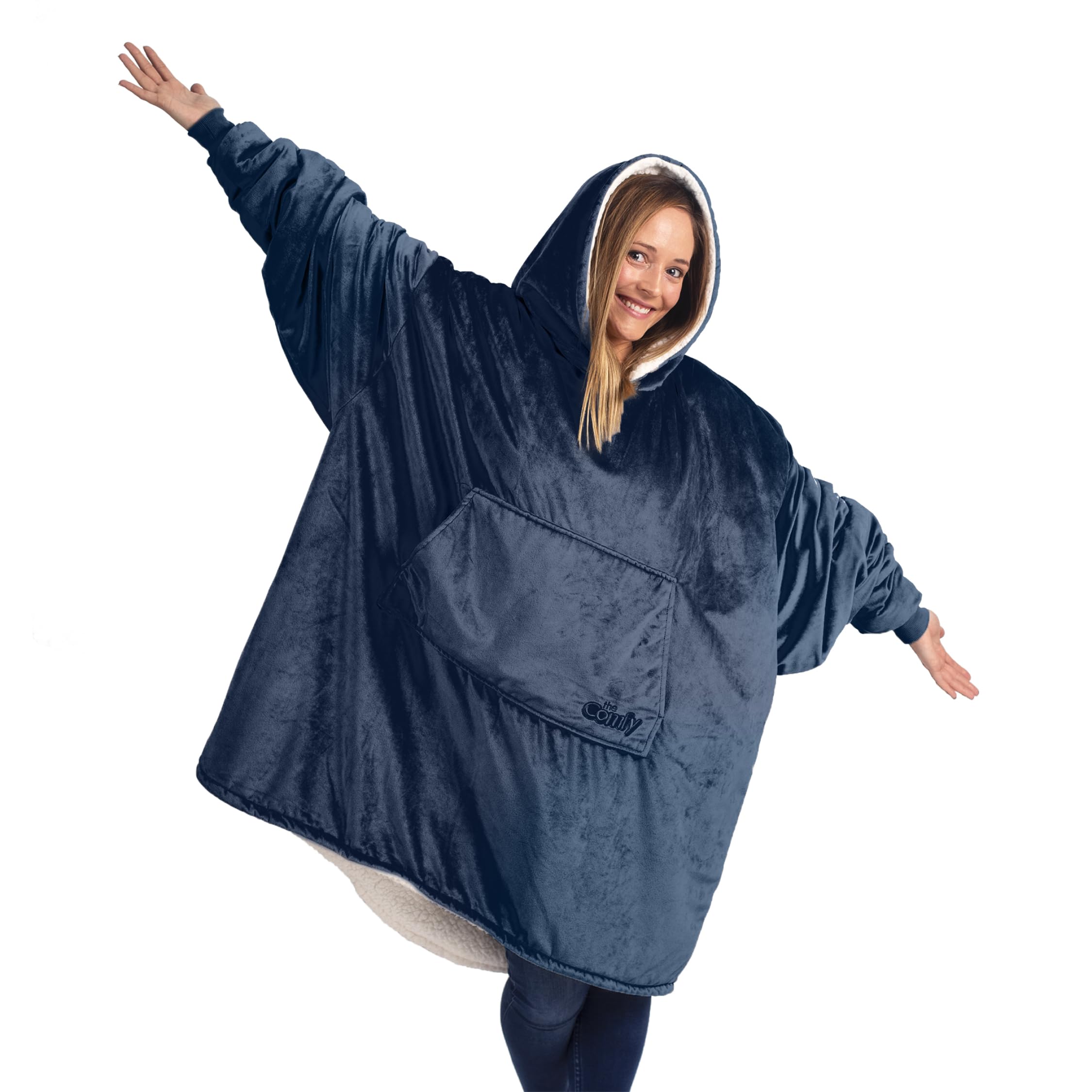 THE COMFY Original | From Shark Tank | Patented | Oversized Sherpa Wearable Blanket Hoodie| Gift for Women & Men | One Size