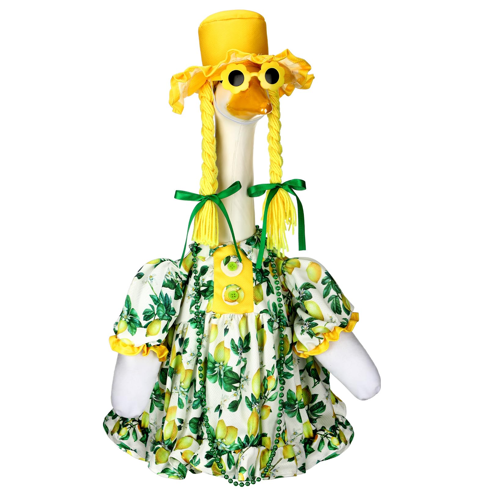 Suzile Fall Maple Porch Goose Outfit Autumn Goose Clothes for 23 Inch Cement or Plastic Geese Costume for Yard Lawn Outdoor Garden Patio Concrete Duck Statue Dress Thanksgiving Party Holiday Decor