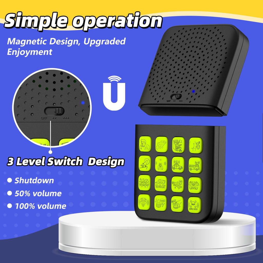 Fikami Rechargeable 2-in-1 Separable Magnetic Sound Effects Machine,16 Sounds,Volume Adjustment,Prank Gifts Toys for Boys,Remote Fart Machine for 6 7 8 9 10 11 12 13 Year Old Boys Toys Gifts