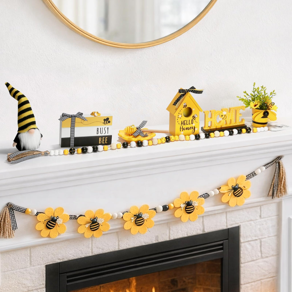 Christmas Decorations 8 PCS Tiered Tray Decor Set, Cute Tabletop Christmas Decor for Home Office Shelf Mantel Coffee Bar Xmas Table Centerpieces Tray Objects Holiday Decoration Set