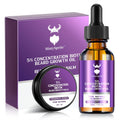 MistySprite Beard Growth Kit for Men, 2X Concentration Biotin Beard Oil & Styling Balm, Natural Facial Hair Conditioner with Argan, Jojoba & Vitamin E, Sandalwood Scent Softener