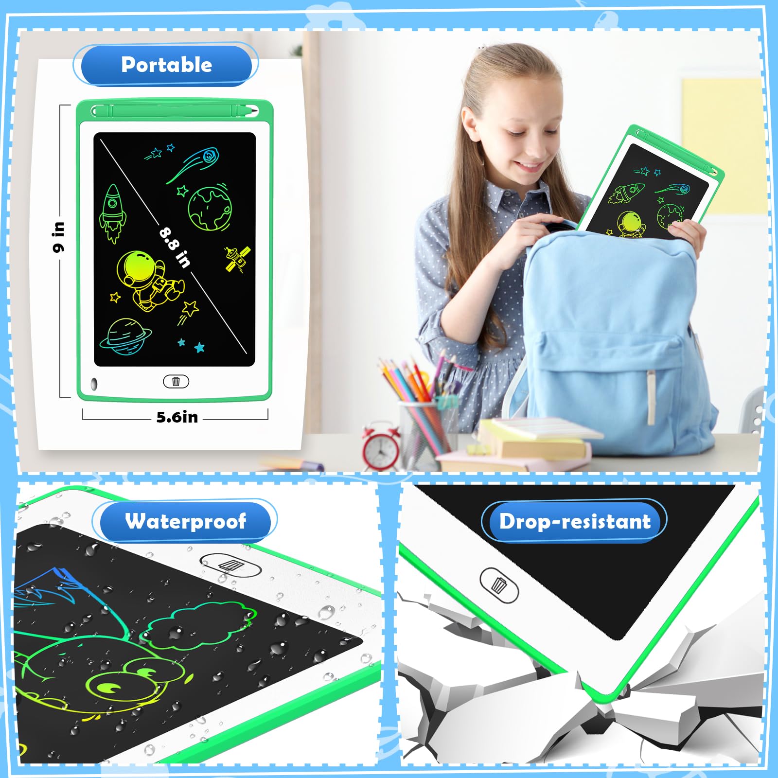 4 Pack LCD Writing Tablet for Kids, 8.5 Inch Colorful Doodle Board Drawing Tablet, Educational Learning Toys Birthday Gifts for Boys Girls Age 3 4 5 6 7 8