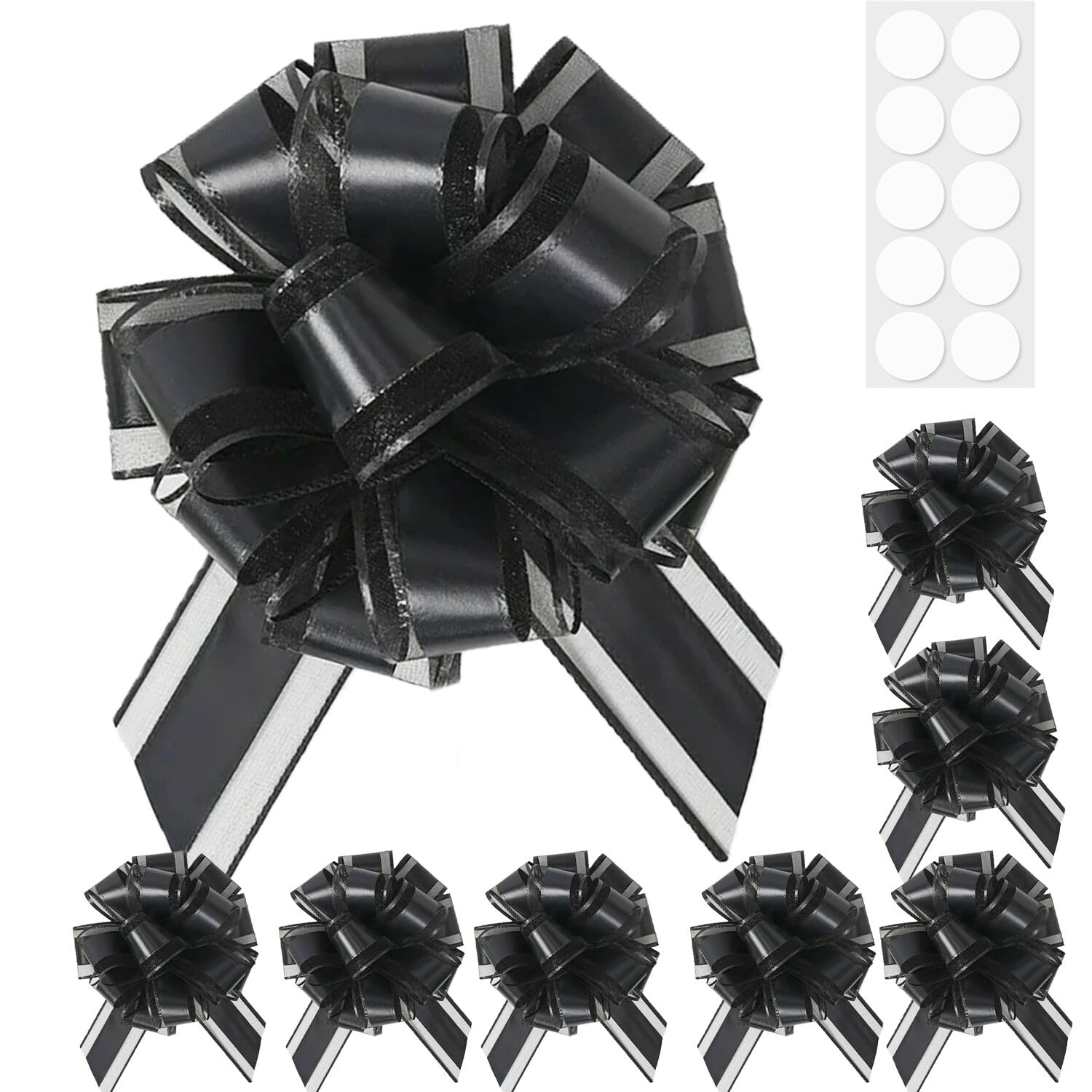 Pull Bows for Gift Wrapping: 8PCS 6 Inch Multiple Colors Large Bow | Waterproof Reusable | Birthday Party Wedding Ribbon Bow | Perfect for Christmas Valentine's Day | Boxes or Flower Decorations