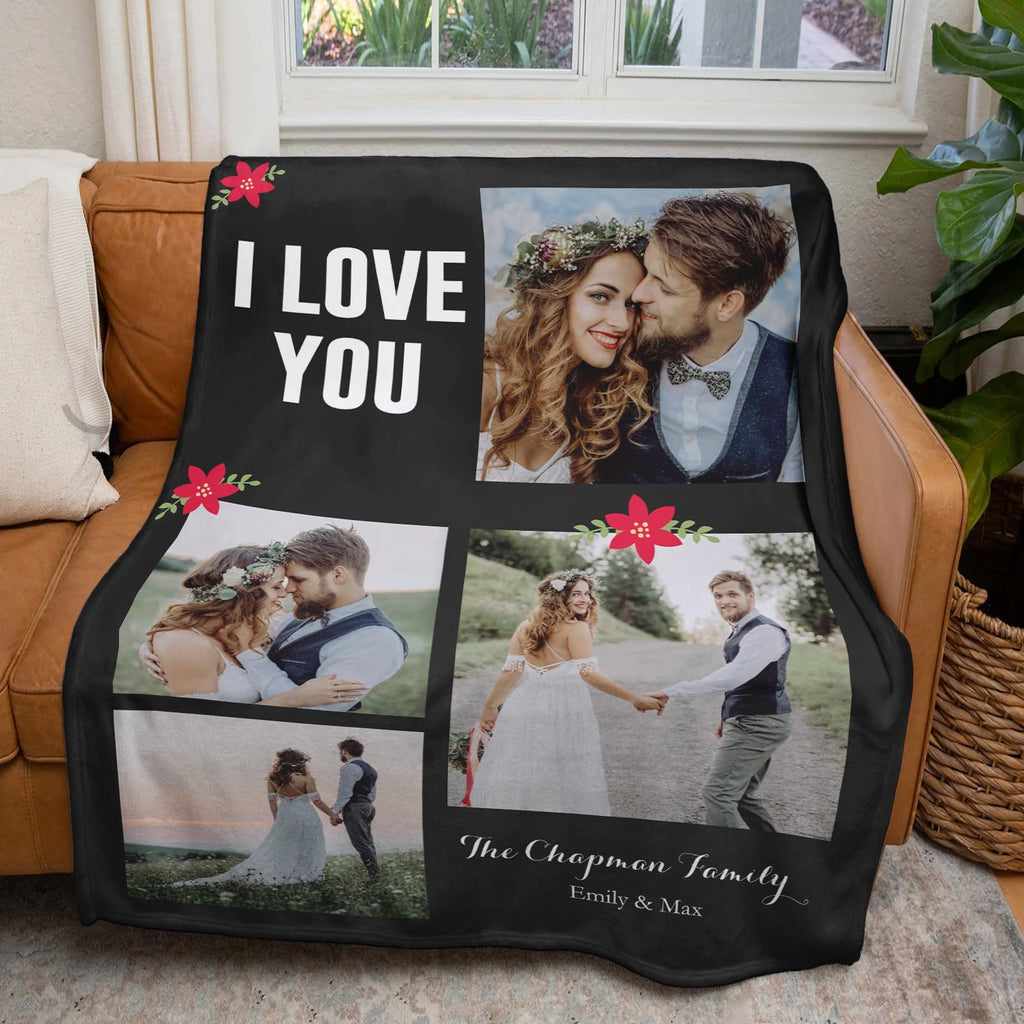 inkArts Custom Blanket Throws with Photos Text Personalized with Picture Customizable, Customize for Mom, Dad, Couple, Girlfriend, Boyfriend, Husband & Wife
