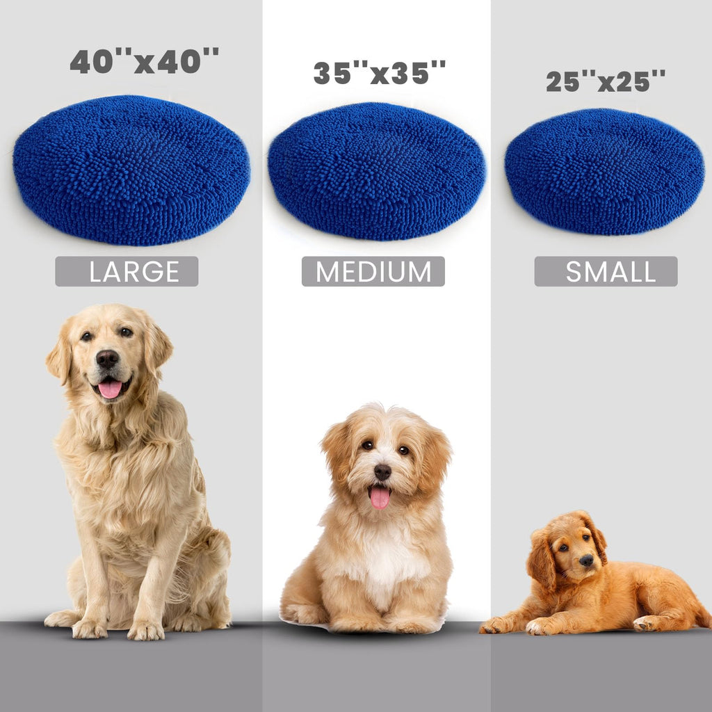 Muddy Mat® Cloud K-9 Bed for Dogs & Cats, Soft & Relaxing Donut Dog Bed, Chenille Material, Removable Cover, Washable & Dryer Safe–Black Small(25'x25')