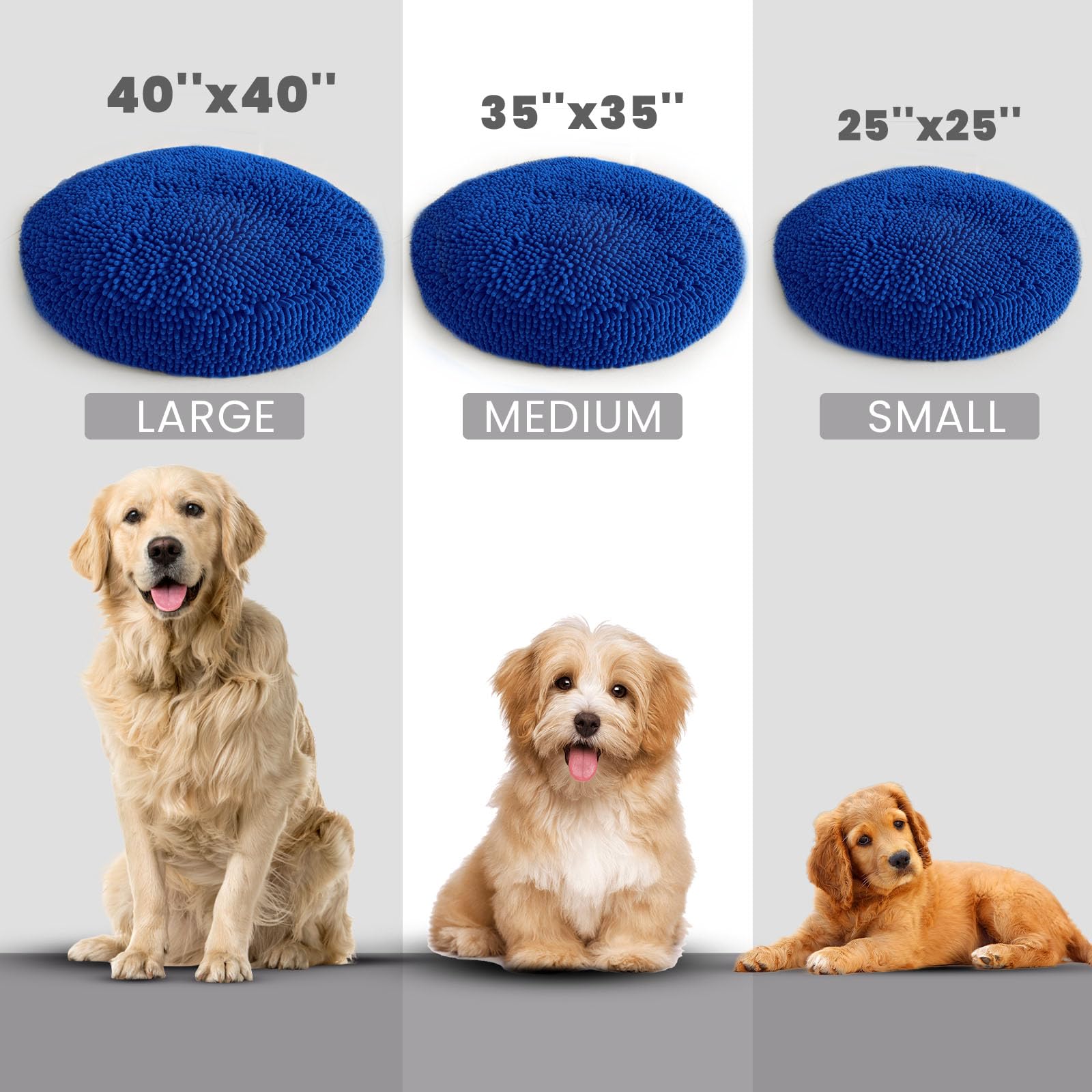Muddy Mat® Cloud K-9 Bed for Dogs & Cats, Soft & Relaxing Donut Dog Bed, Chenille Material, Removable Cover, Washable & Dryer Safe–Black Small(25'x25')