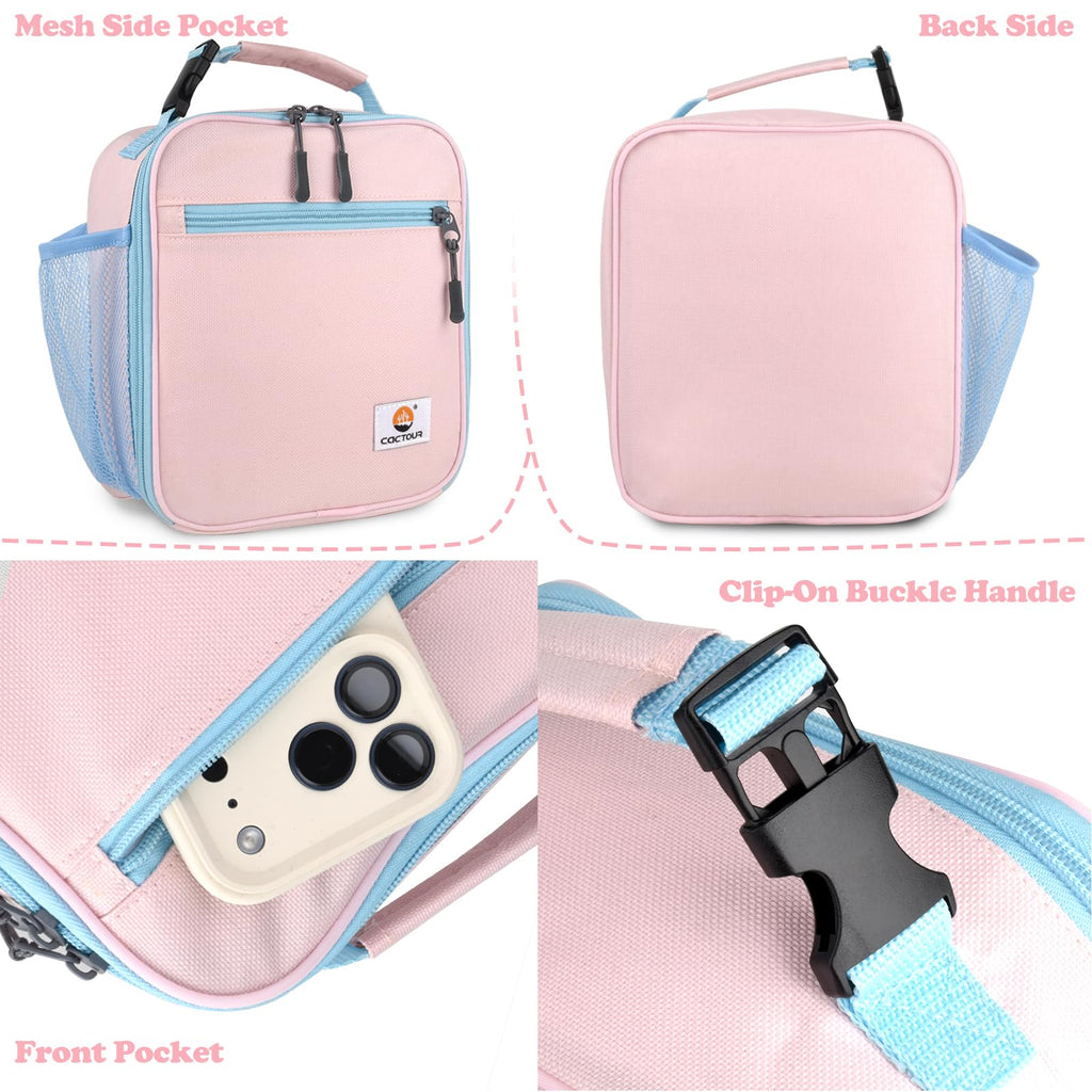 CaCTOUR Lunch Box Kids,Premium Insulated Lunchbox for Girls Boys,Soft Mini Cooler Bag Back to School Thermal Reusable Lunch Bag for Work School Picnic (Blue)