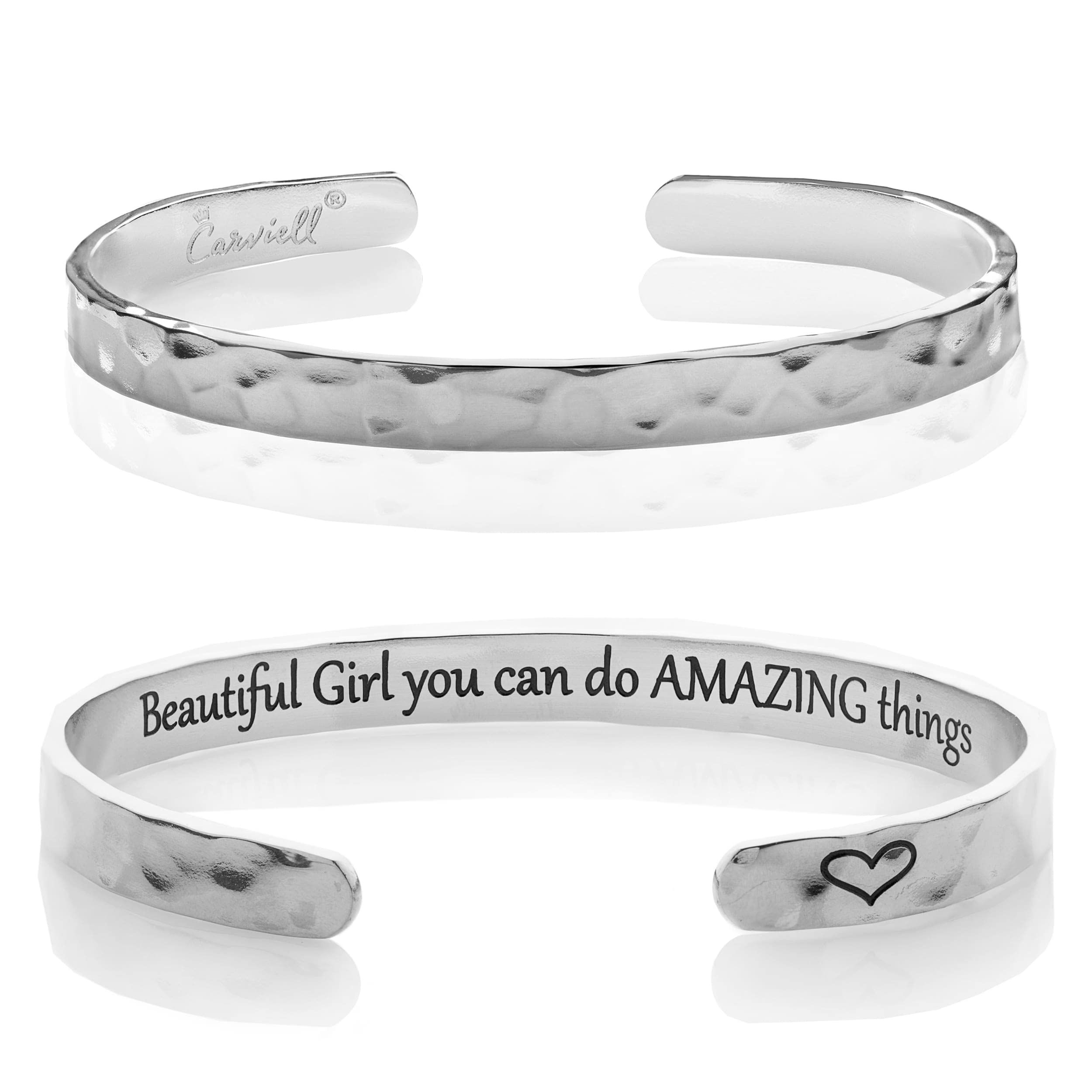Carviell Bracelet - Gifts for Women – Inspirational, Friendship, Love, Mom, Daughter, Sister, Christian, Graduation, Memorial & Wedding Gifts – 100+ Phrases – Stainless Steel, Gift-Ready