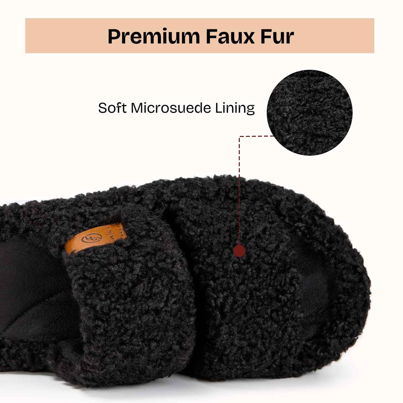 EverFoams Womens Fuzzy Open-toe Slippers Soft Comfy Memory Foam Indoor House Shoes