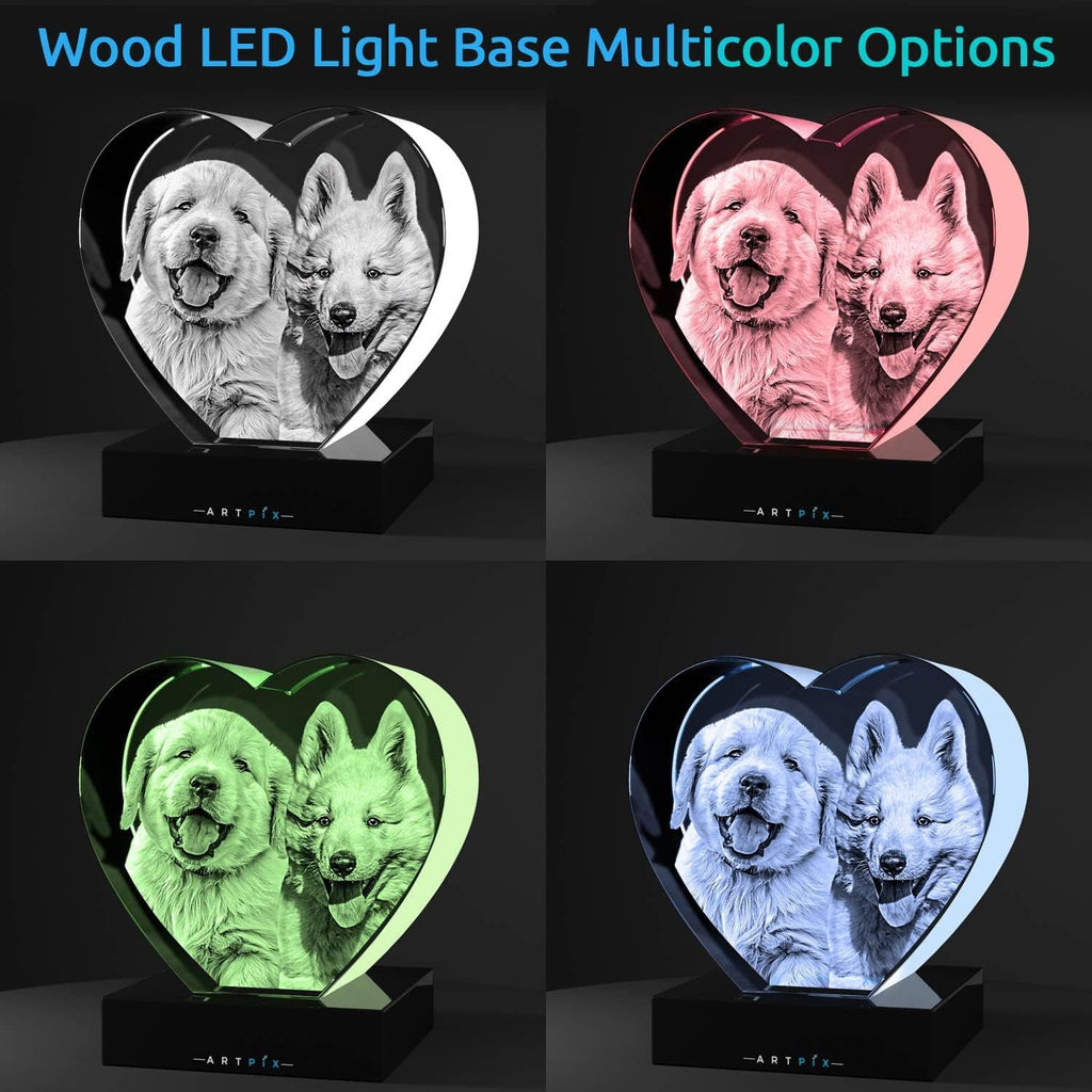 ArtPix 3D Crystal Photo, Personalized Dog Memorial Gifts with Your Own Photo for Dog Lovers, Pet Owners, 3D Laser Etched Picture, Engraved Crystal in Memory of Dog, Customized Gifts