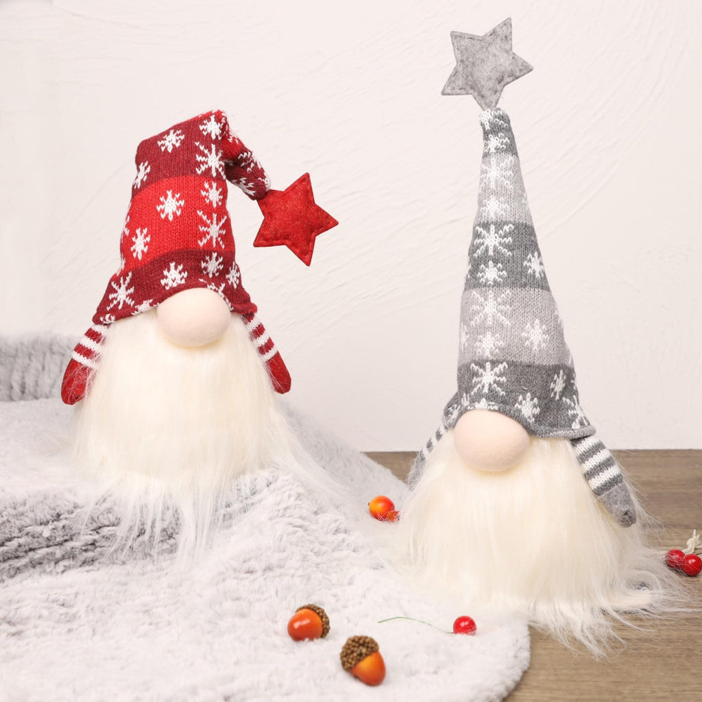 Juegoal 11" Lighted Christmas Gnome Santa, Light Up Elf Holiday Present, Battery Operated Winter Tabletop Christmas Decorations, 2 Set