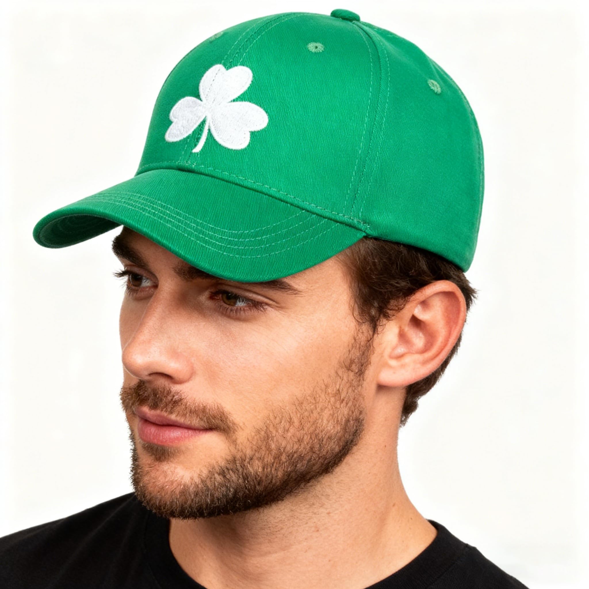St. Patrick's Day 4 Leaf Clover Baseball Hat Adjustable Embroidery Shamrock Baseball Cap for Men and Women