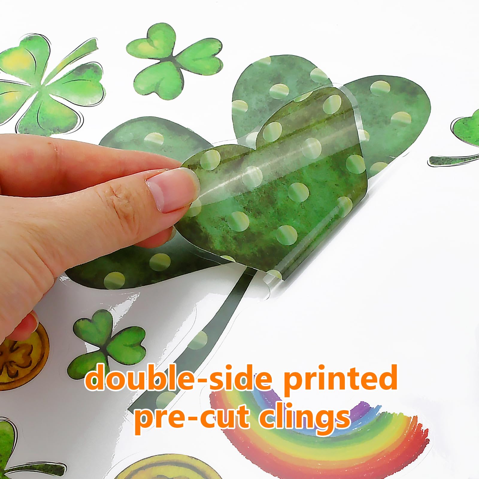 St Patricks Day Decorations,St Patricks Day Window Clings 122 PCS Reusable Spring Window Clings for St Patrick's Day Decor Shamrock Stickers Party Supplies for Kids School Home Office.
